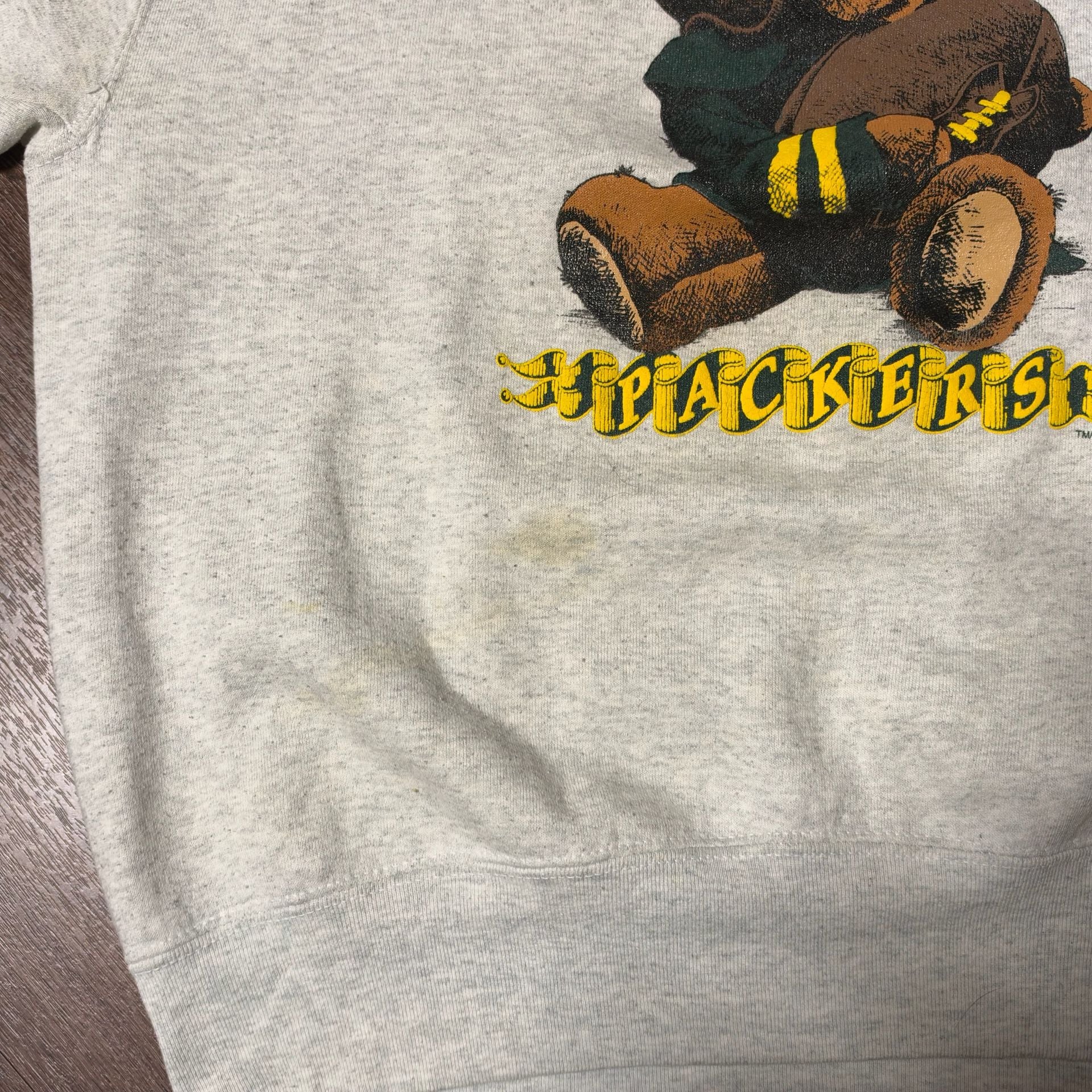 Vintage 93β International Green Bay Packers Exclusive Bear Cat Sweatshirt Size L 6