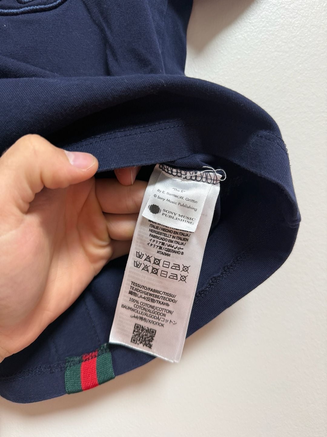 Gucci Kids T-Shirt Size 3/4 Navy Blue Cotton Logo Applique 8
