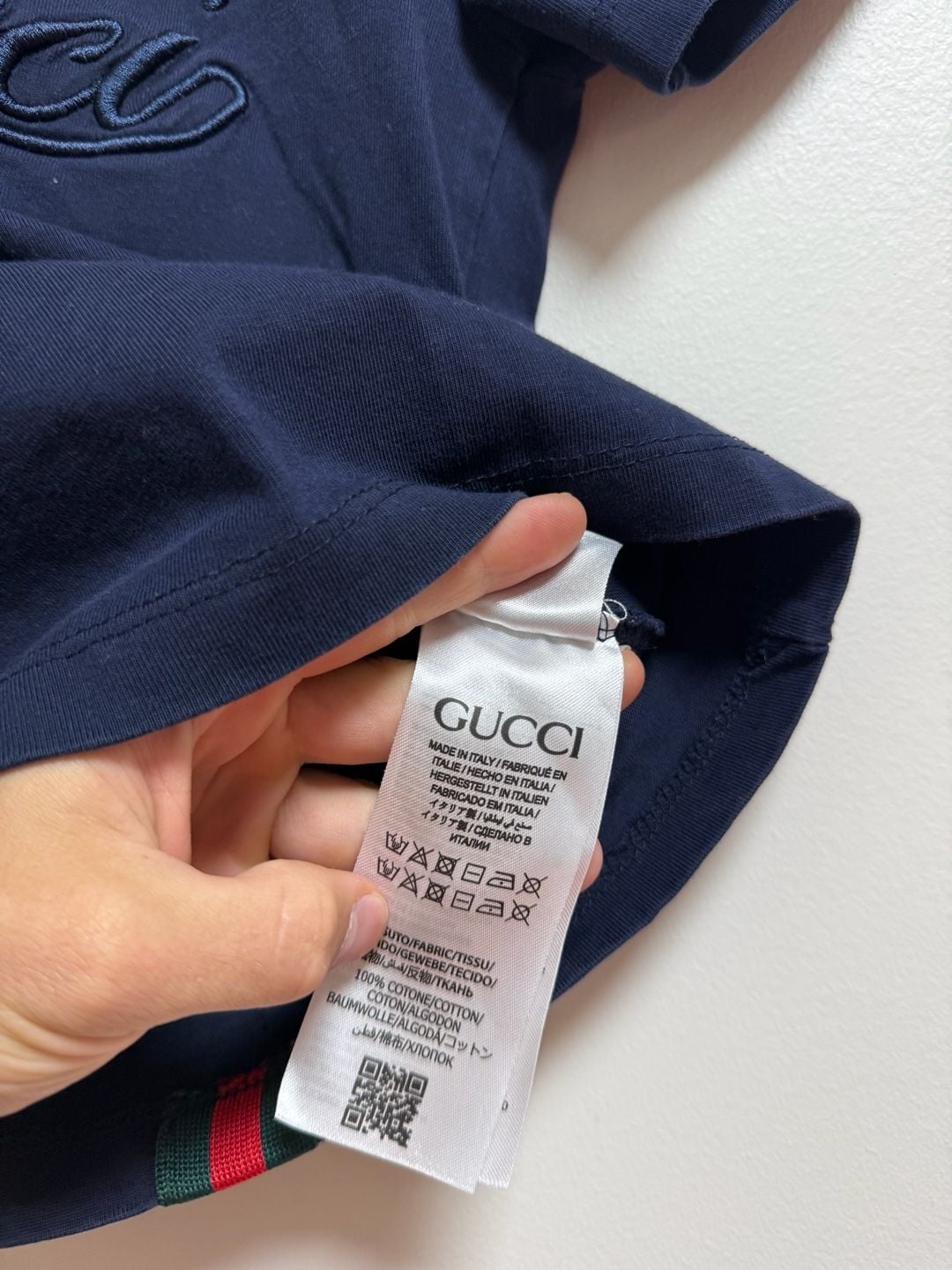 Gucci Kids T-Shirt Size 3/4 Navy Blue Cotton Logo Applique 9