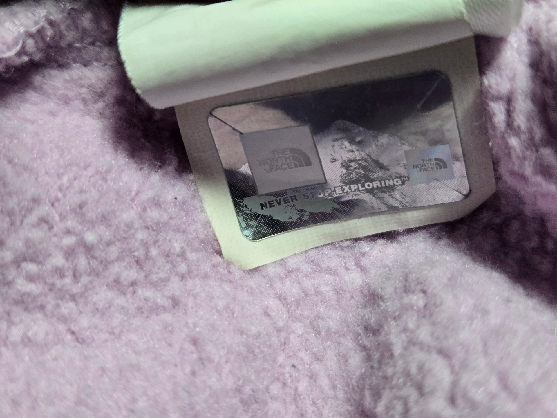 The North Face Hoodie Sweatshirt Pink with Purple Iridescent Logo Size M 12