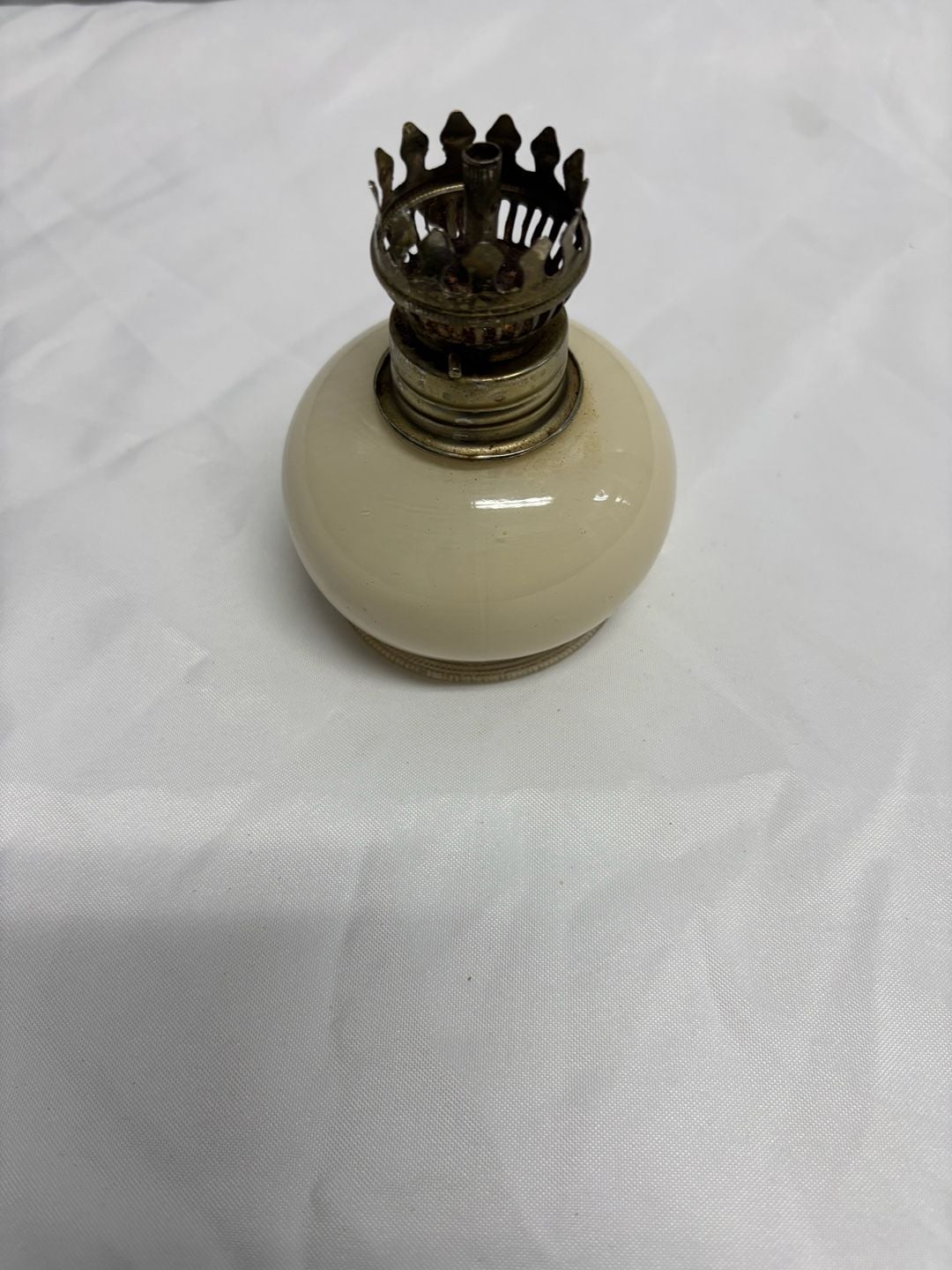 Vintage Milk Glass Oil Lamp Made In Italy 1