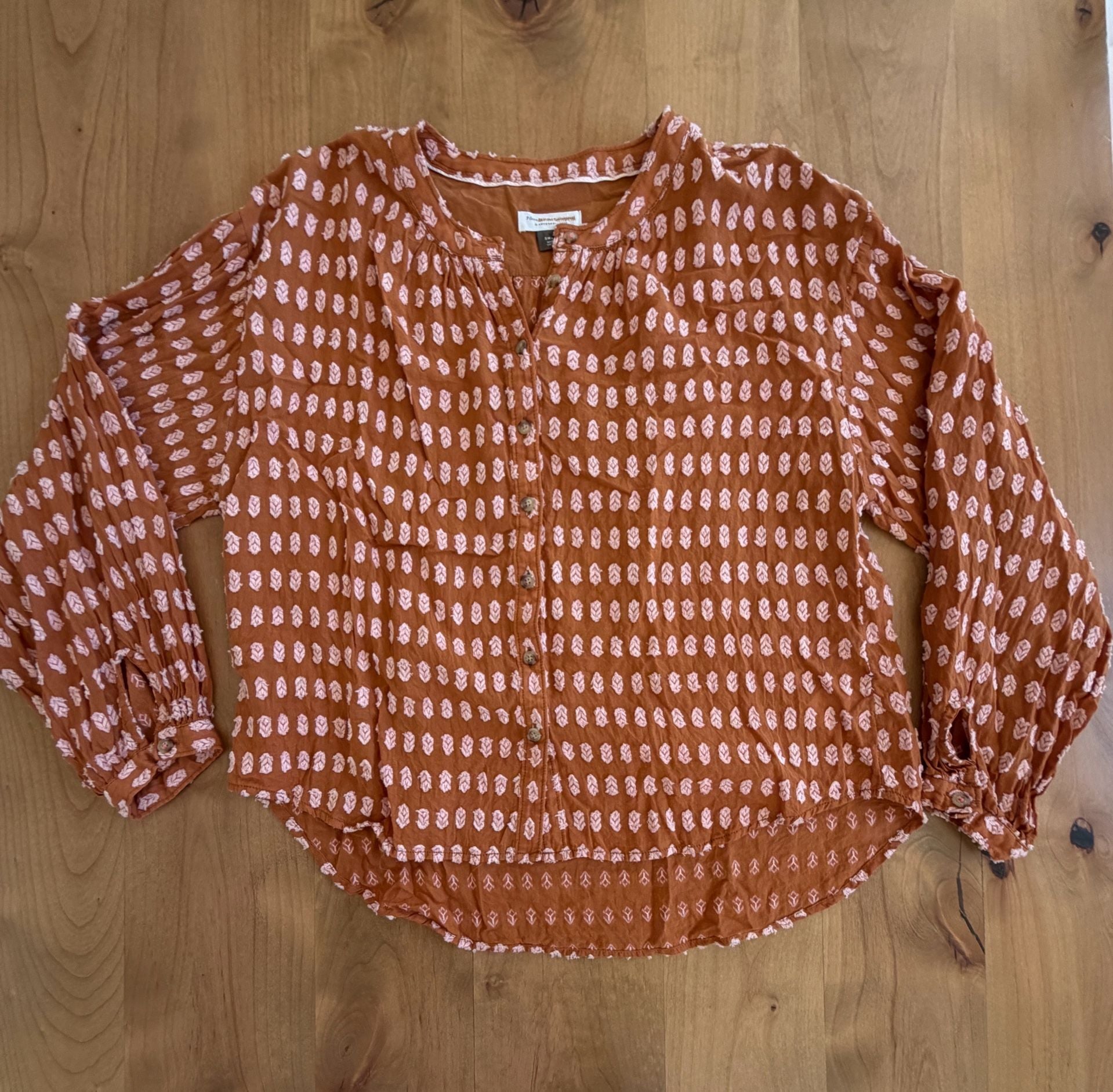 Pilcro And The Letterpress Tavi Textured Blouse Size S 2