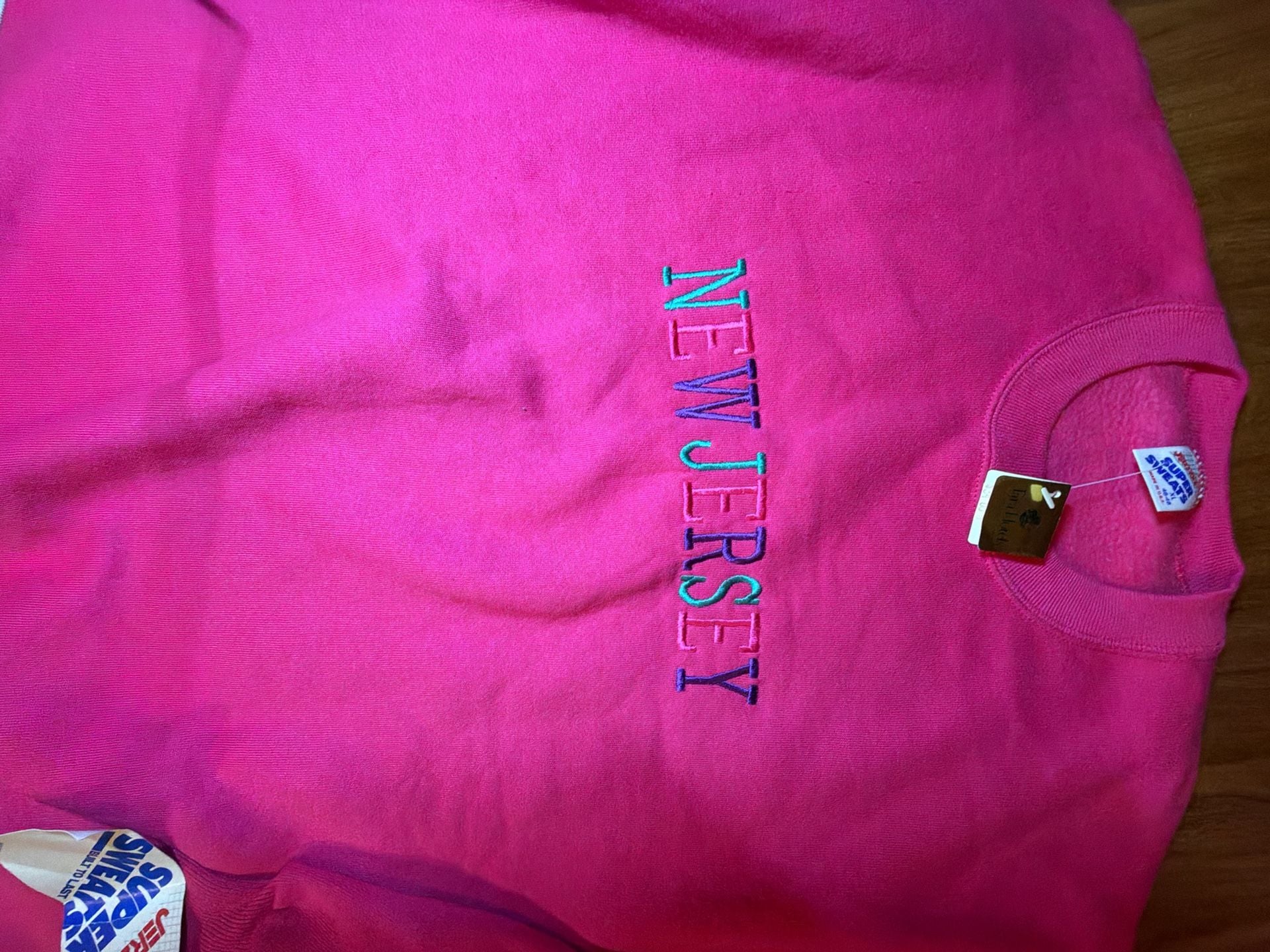 Jerzees New Jersey Super Sweats Sweatshirt Size XL Hot Pink Embroidered 5