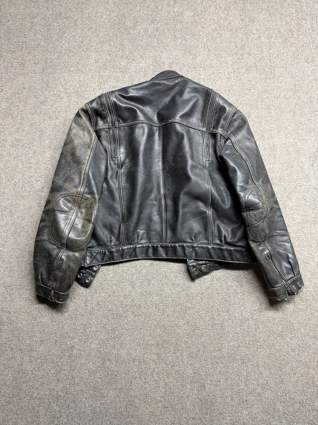 Hein Gericke Leather Motorcycle Jacket Black Vintage 3