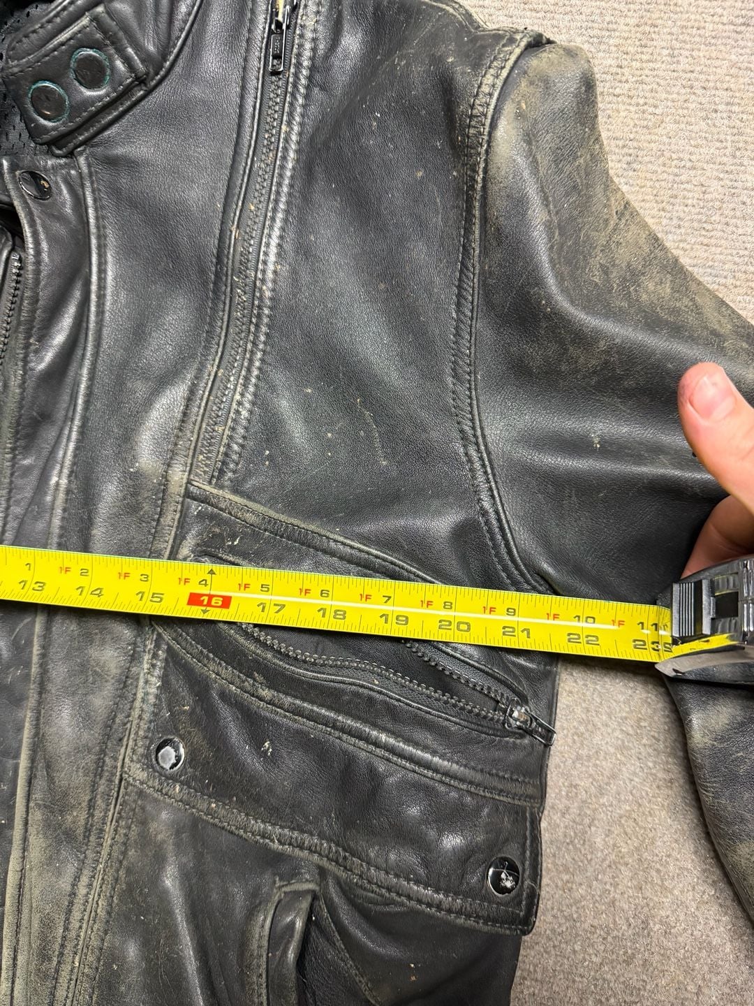 Hein Gericke Leather Motorcycle Jacket Black Vintage 7