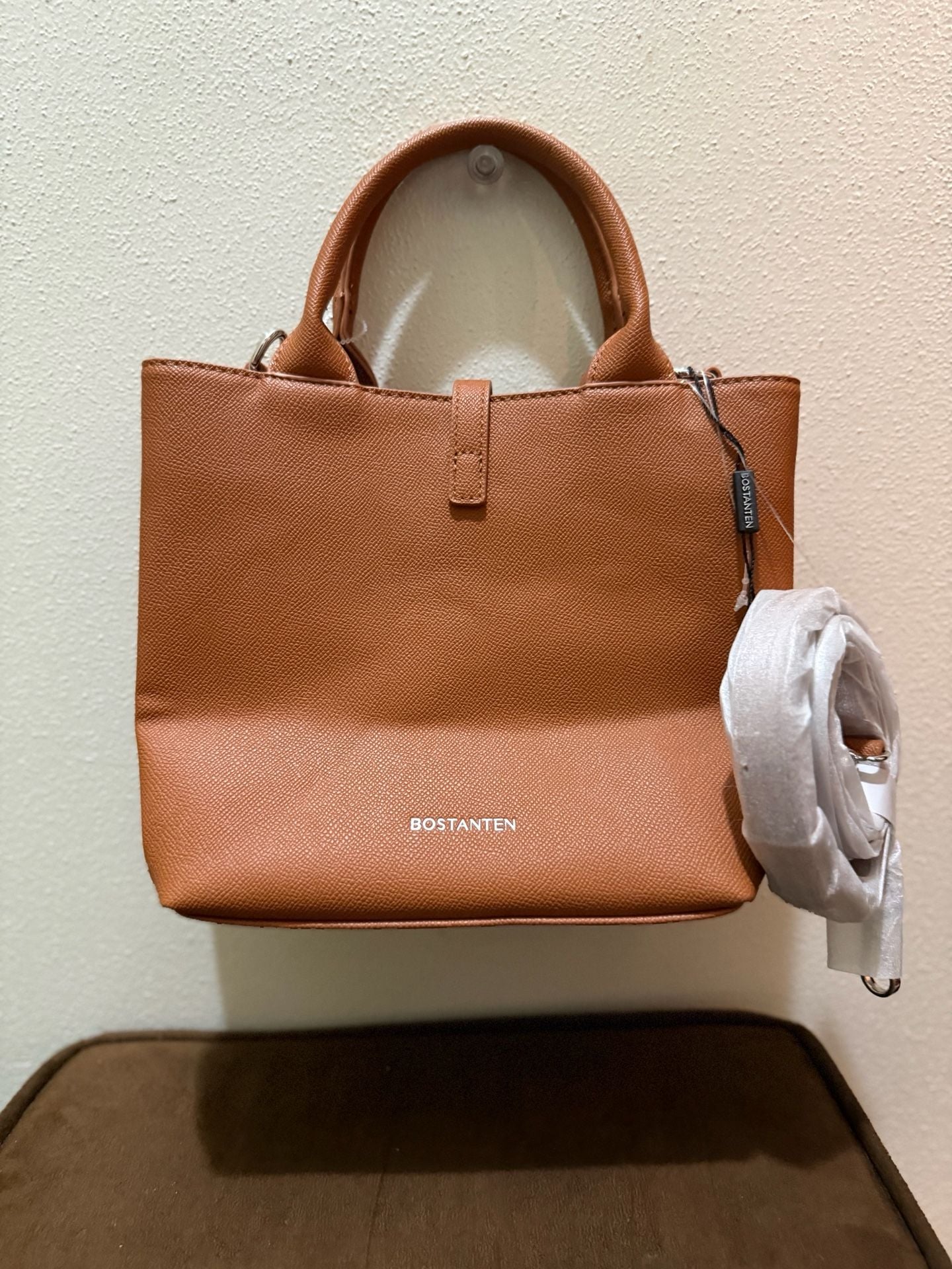 Bostanten Satchel Bag Brown Vegan Leather Crossbody Handbag 3