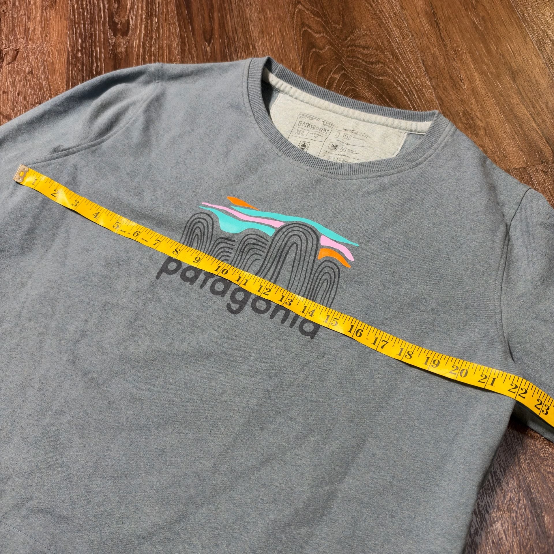 Essential Patagonia Fitz Roy Boulders Uprisal Crew Sweatshirt Size XL Blue 4
