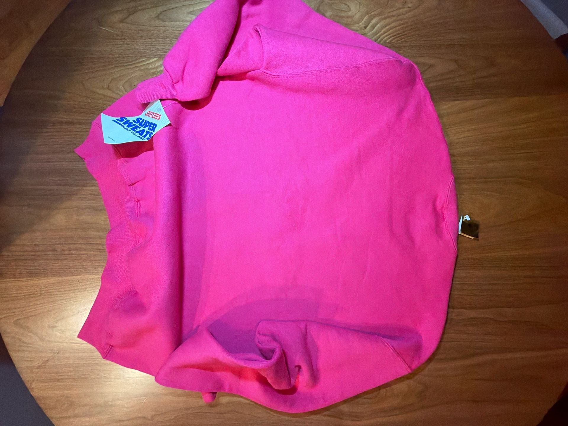 Jerzees New Jersey Super Sweats Sweatshirt Size XL Hot Pink Embroidered 8
