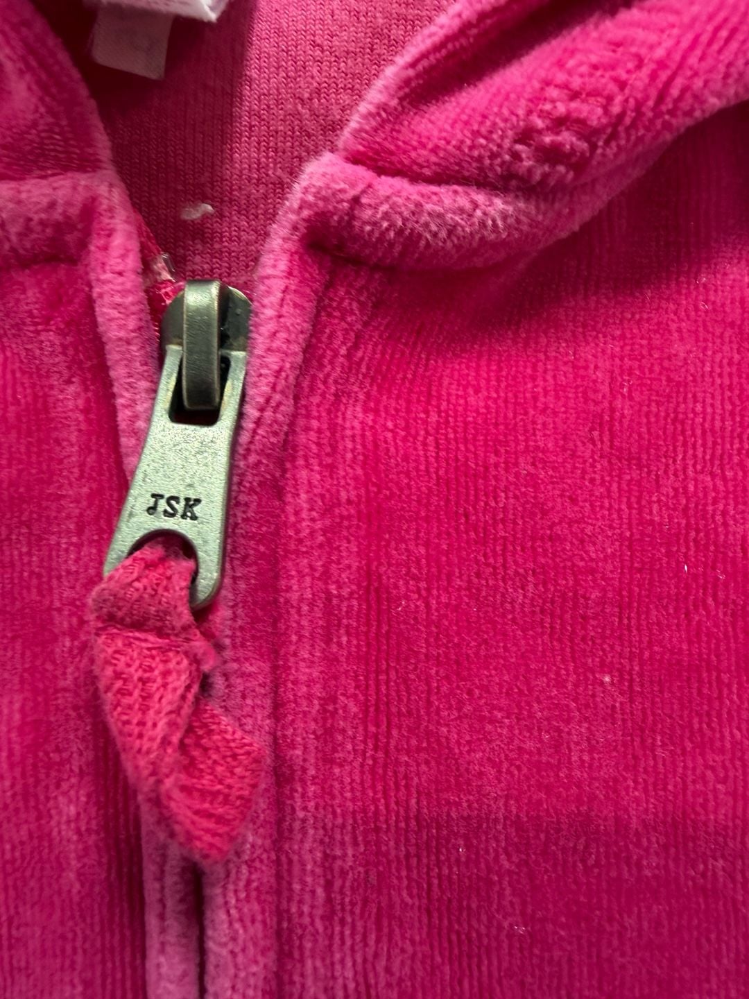 Circo Velour Zip-Up Hoodie Size 6/6X Hot Pink Sequined Bows 8