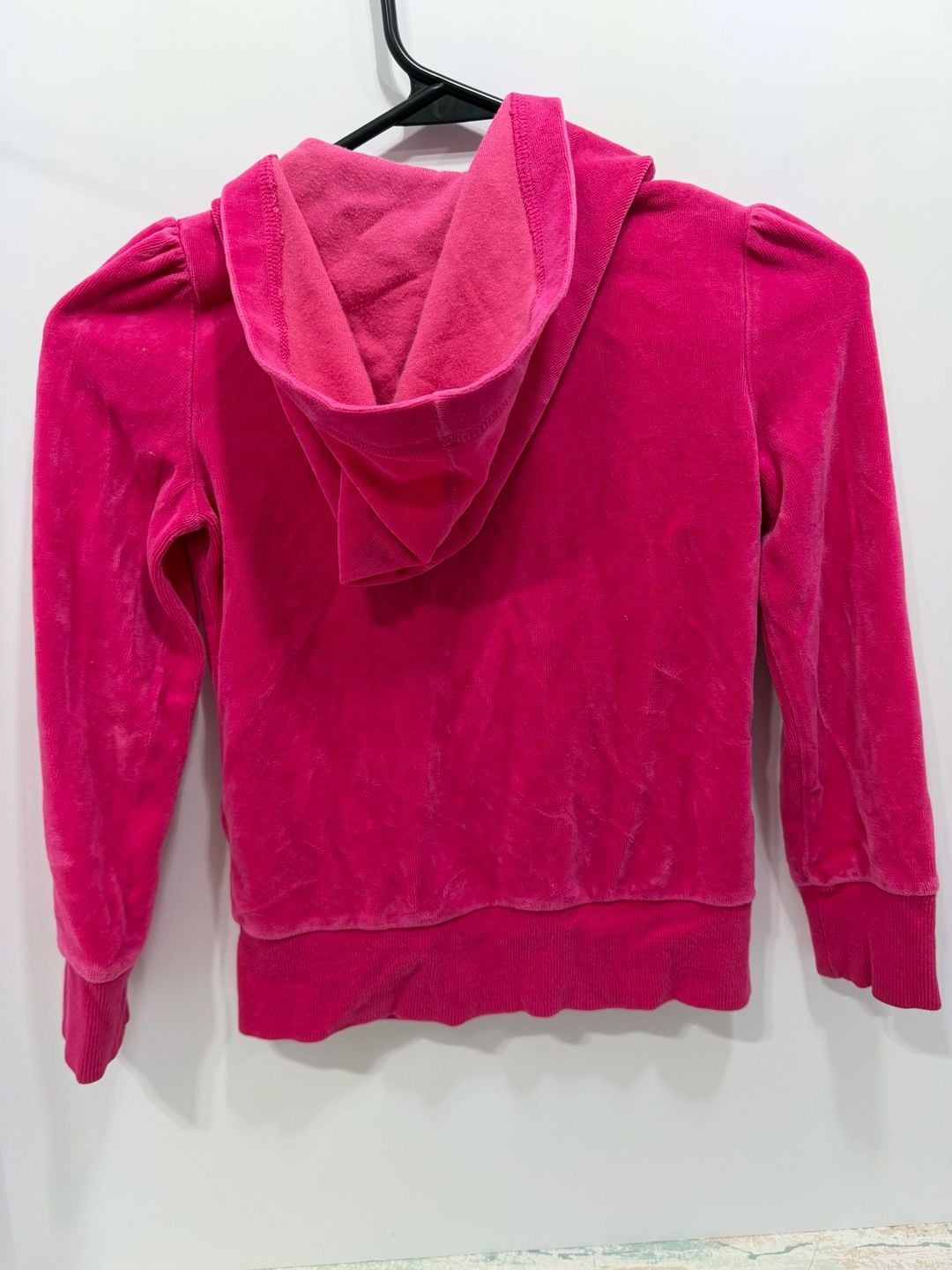 Circo Velour Zip-Up Hoodie Size 6/6X Hot Pink Sequined Bows 10