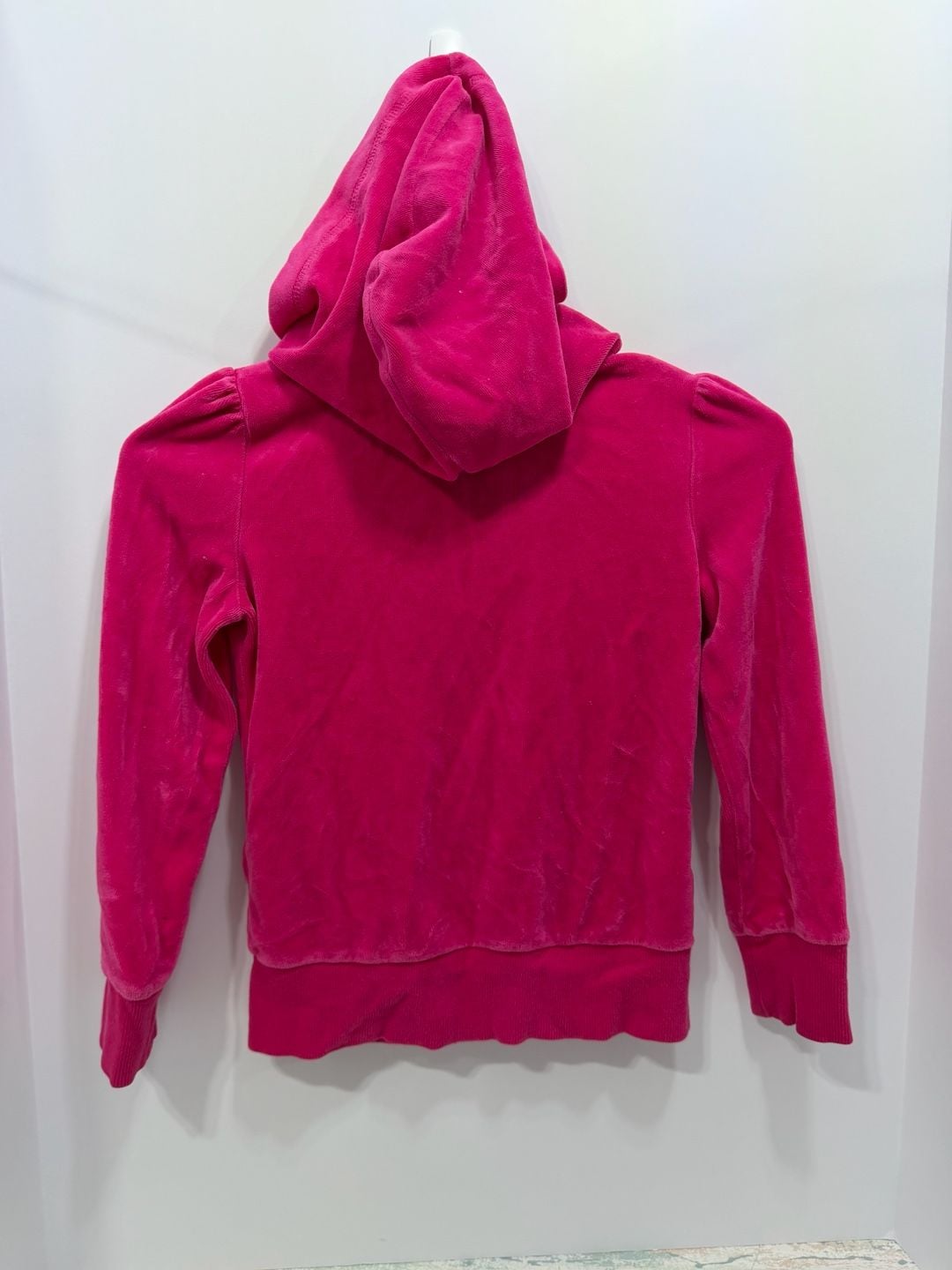 Circo Velour Zip-Up Hoodie Size 6/6X Hot Pink Sequined Bows 11