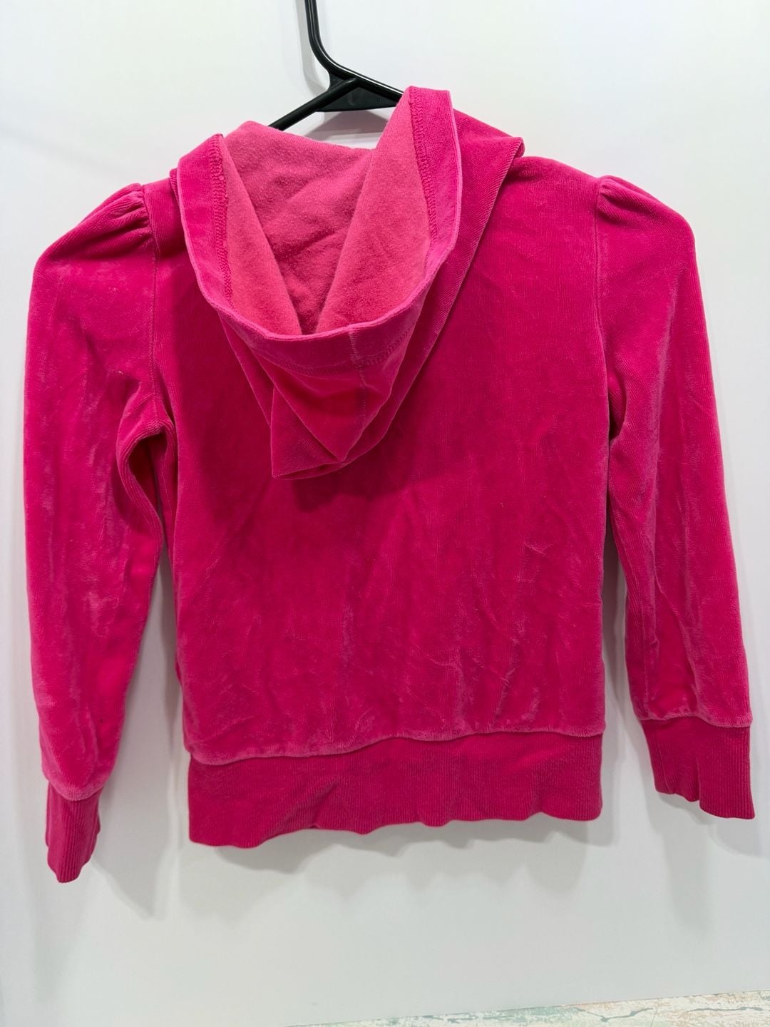 Circo Velour Zip-Up Hoodie Size 6/6X Hot Pink Sequined Bows 12