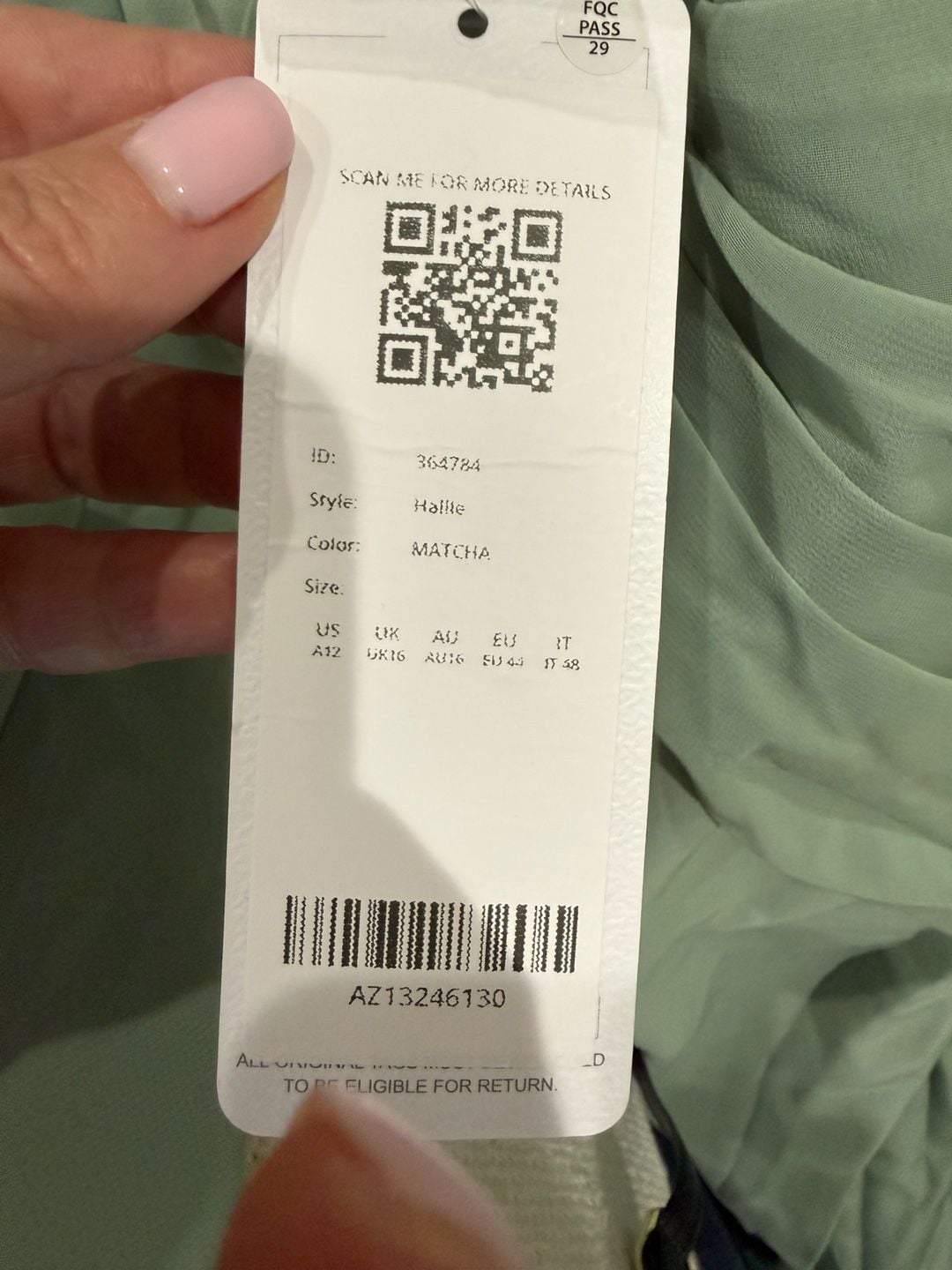Azazie Hallie Dress Size A12 Matcha Chiffon 3