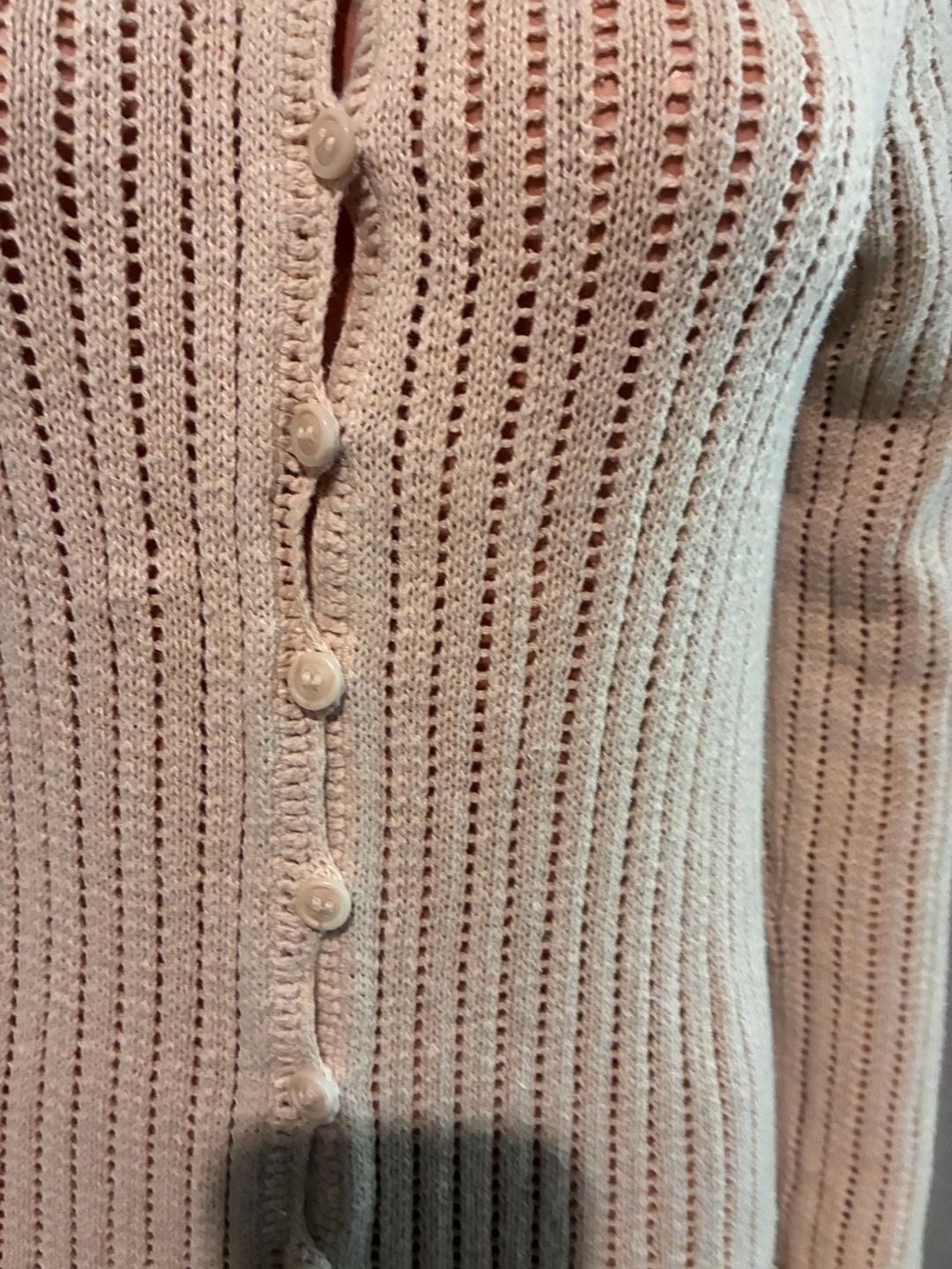 Limited Too Hooded Cardigan Sweater Size 14 Beige Crochet Knit 8