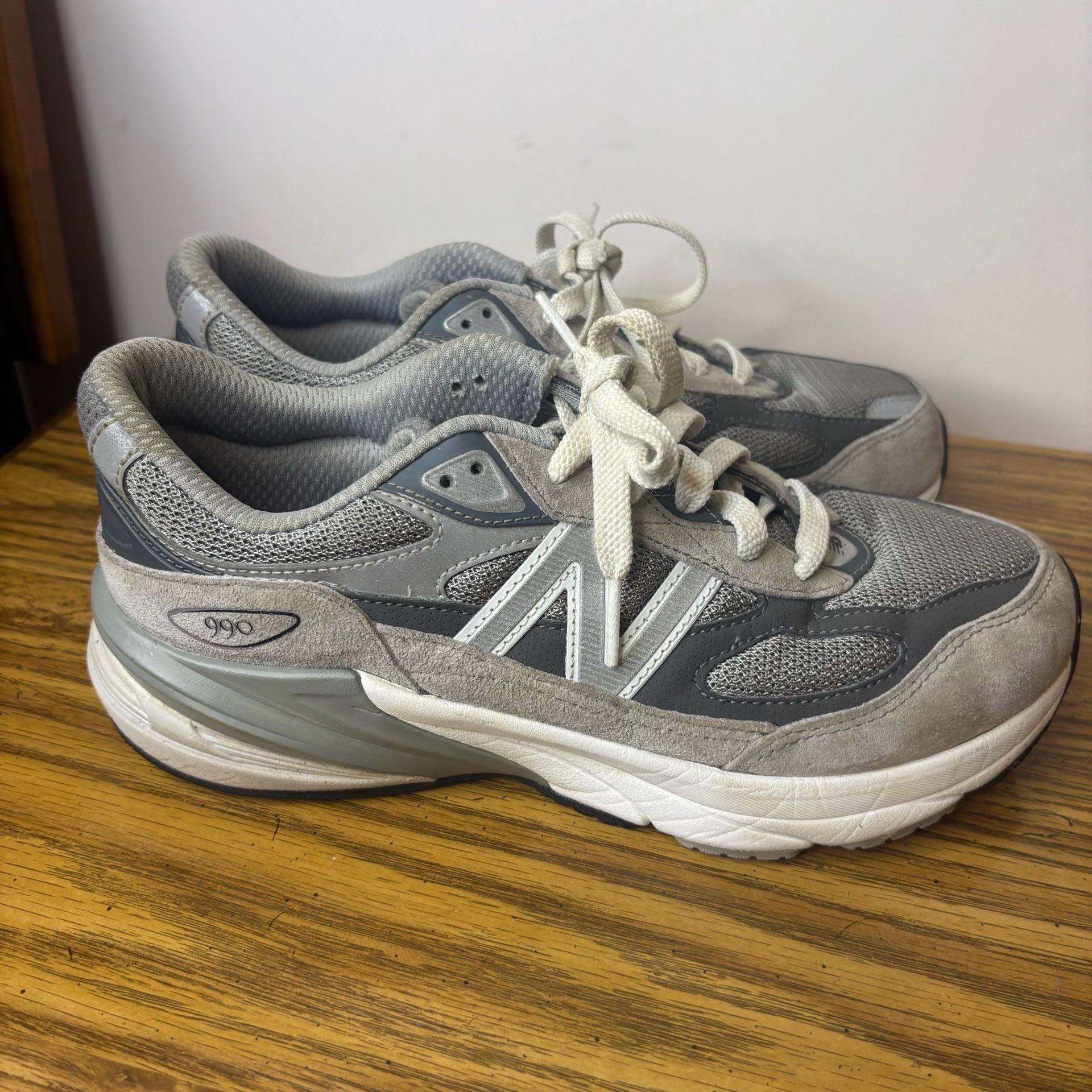 New Balance 990v6 Grey White Suede Sneakers 7