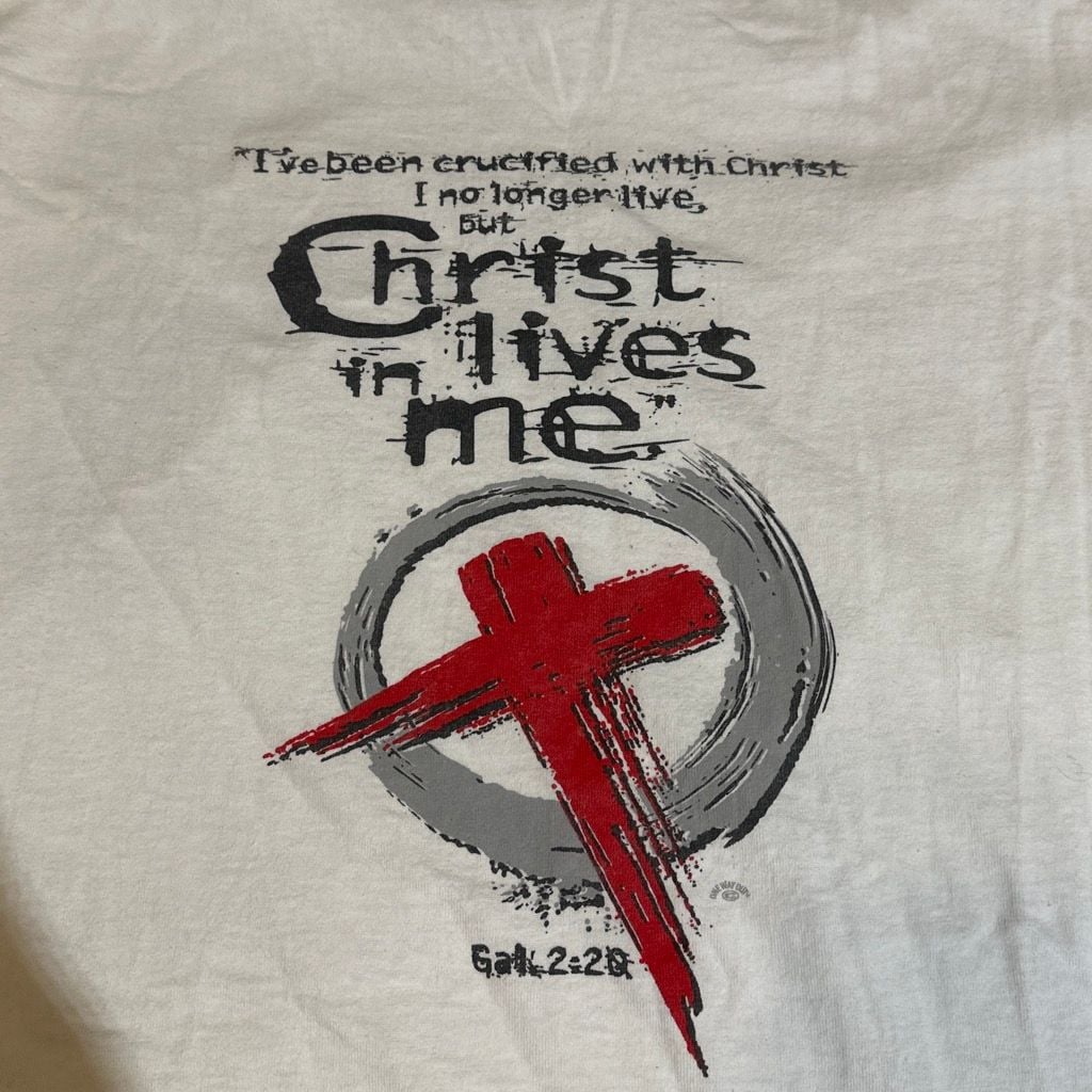 2000s Christ Lives In Me White Graphic T-Shirt Size XXL 4