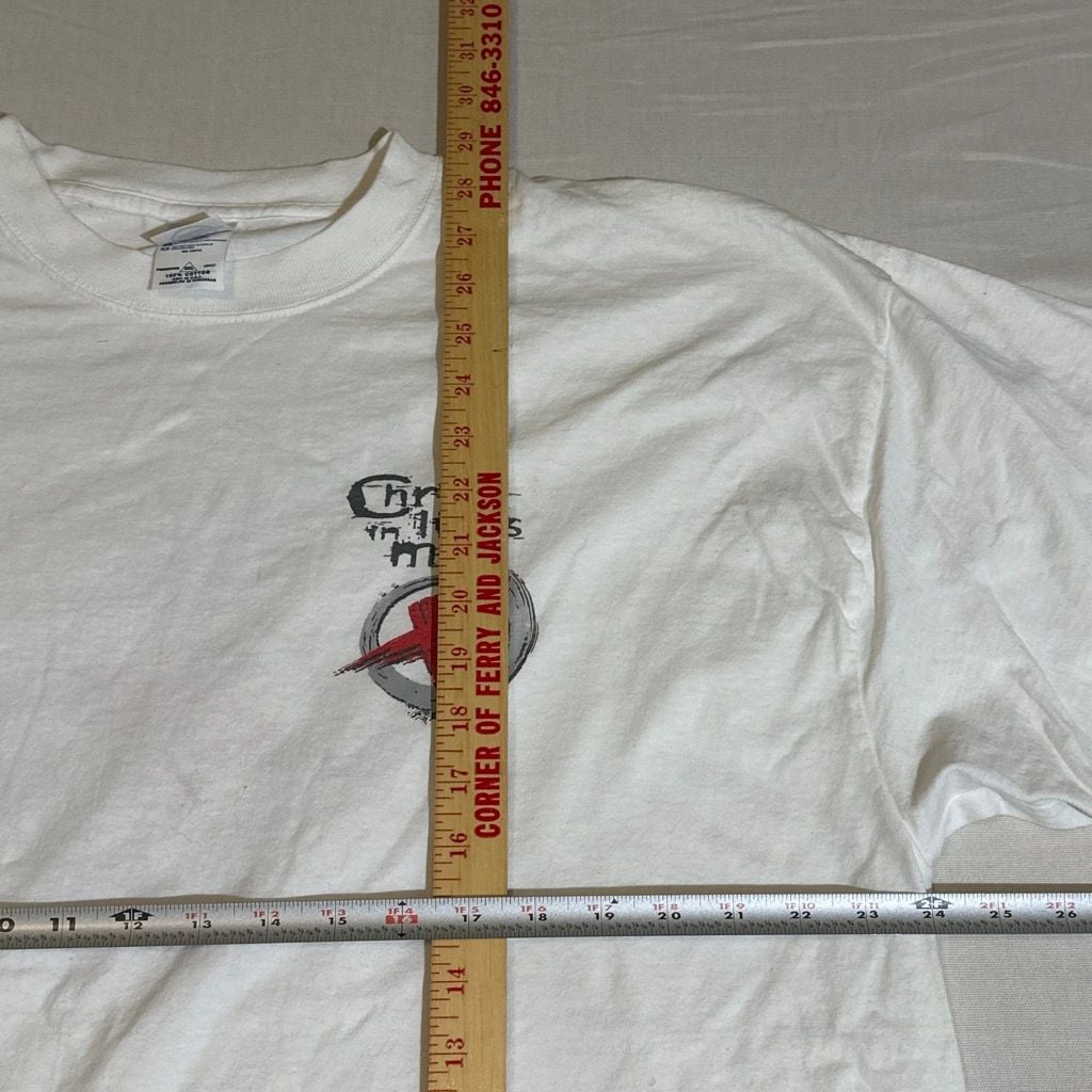 2000s Christ Lives In Me White Graphic T-Shirt Size XXL 5