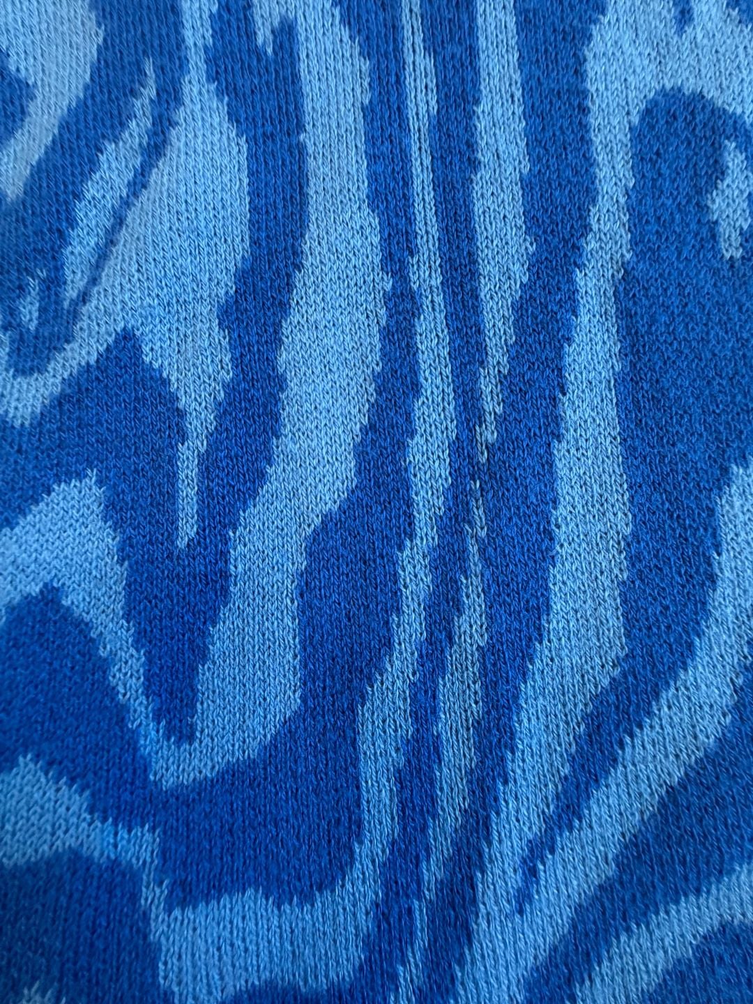 Mother Knit Flare Pants Size M Blue Zebra Swirl Trousers 7