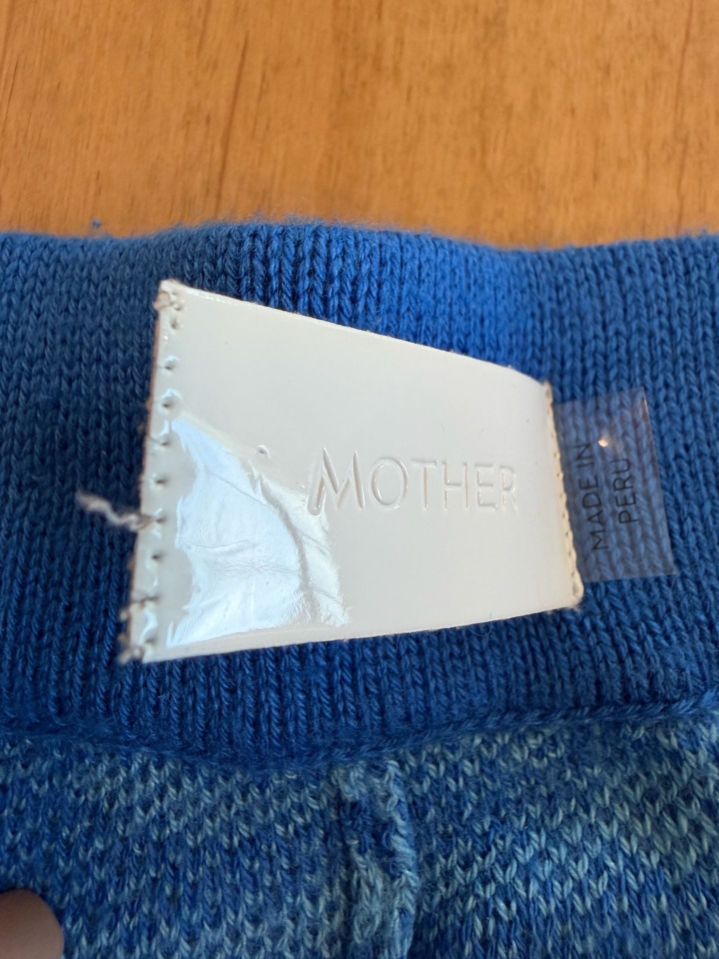 Mother Knit Flare Pants Size M Blue Zebra Swirl Trousers 9