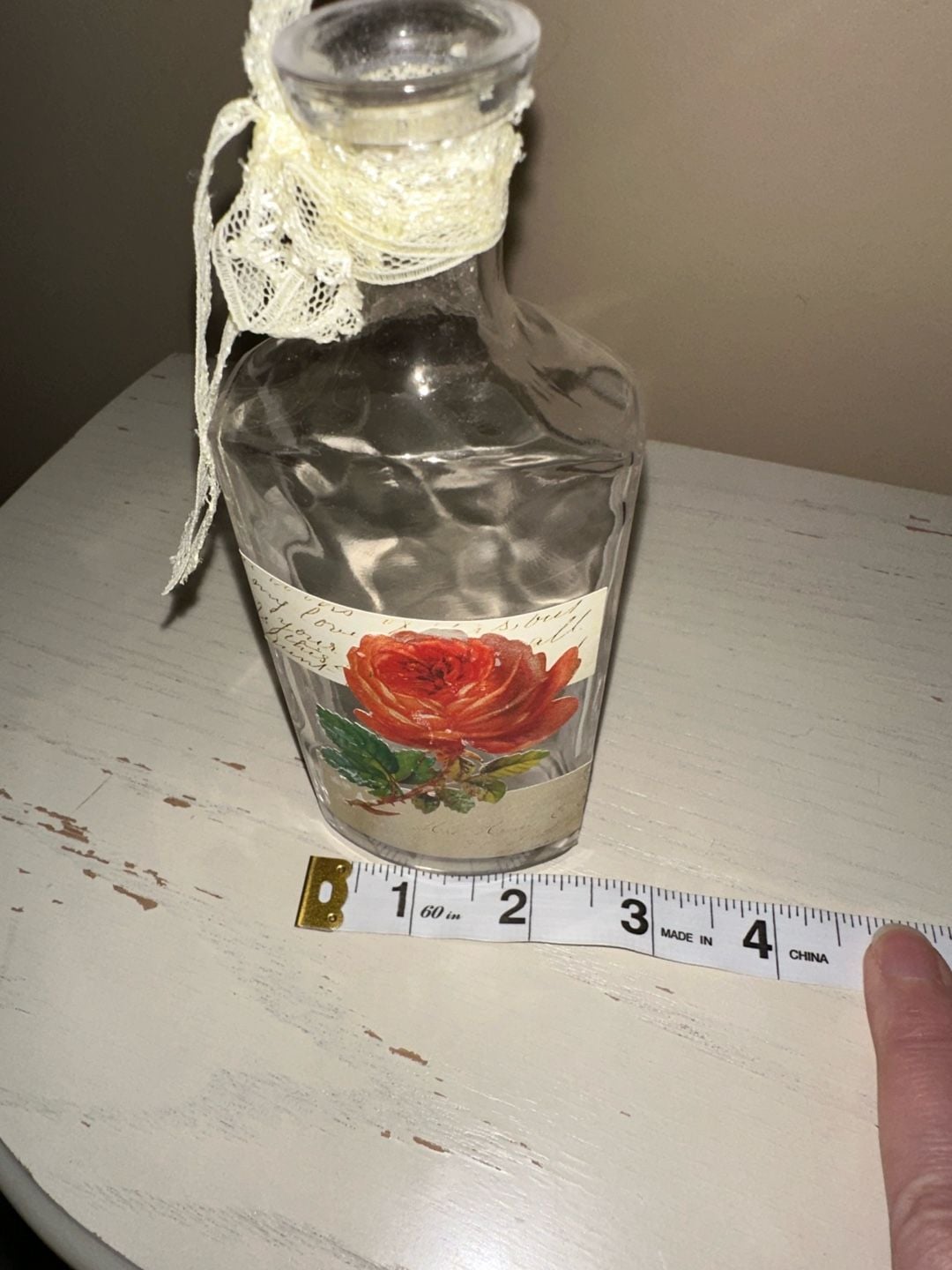 Two's Company Vintage Rose Glass Bottle Vase 6