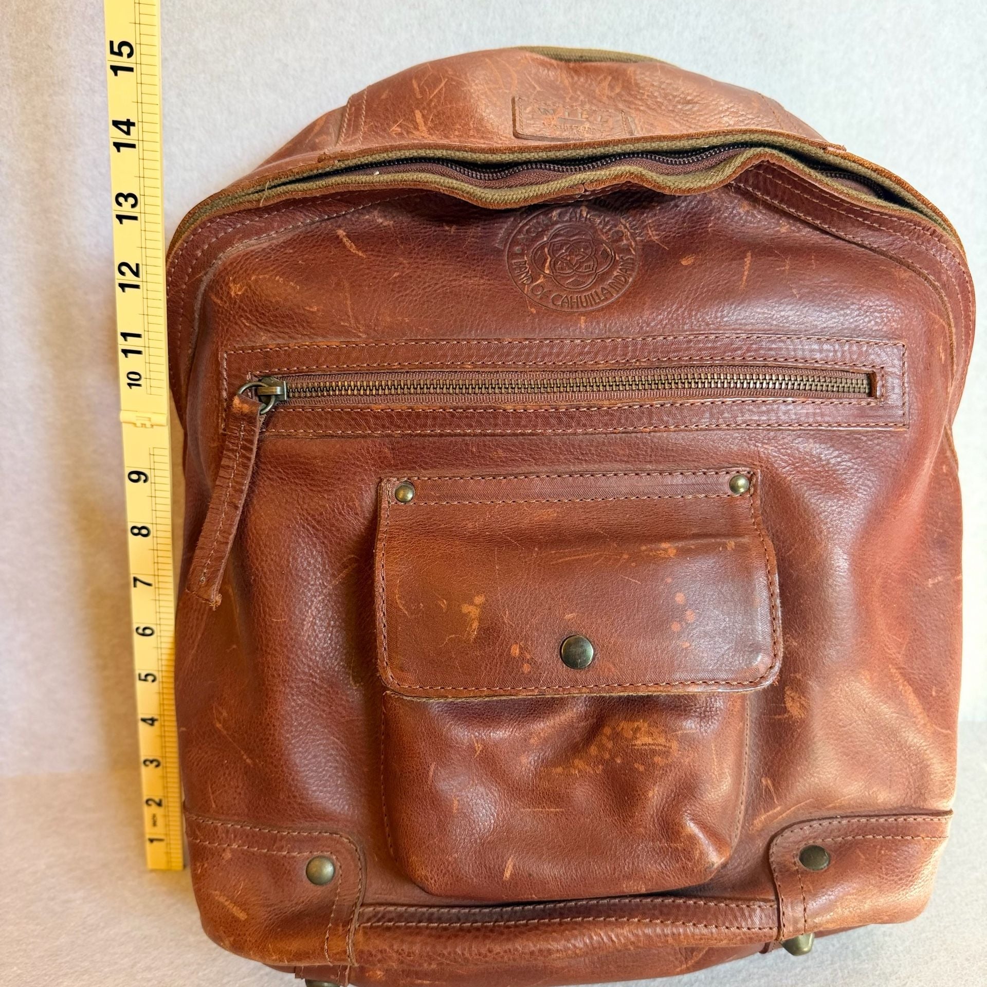 WILL Leather Goods Brown Leather Backpack NWT 4
