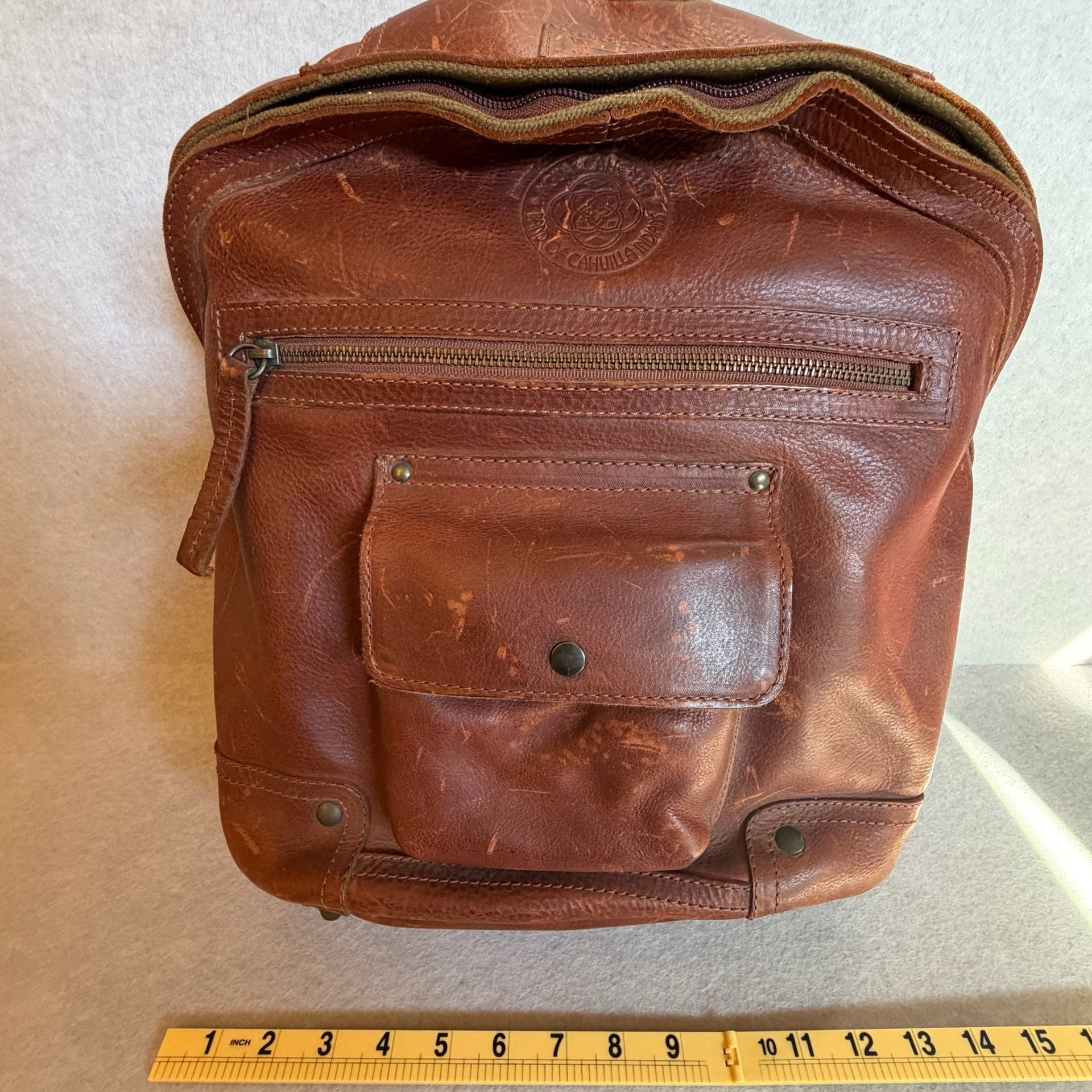 WILL Leather Goods Brown Leather Backpack NWT 5
