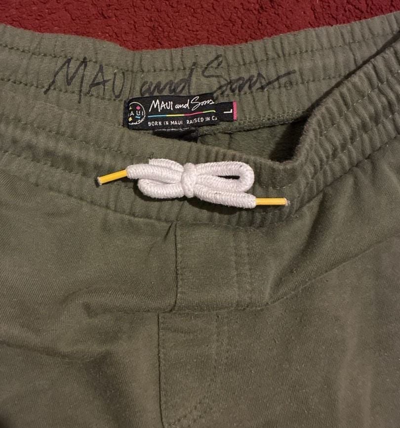Maui and Sons Sweat Shorts Size L Green Logo Surf Co 5