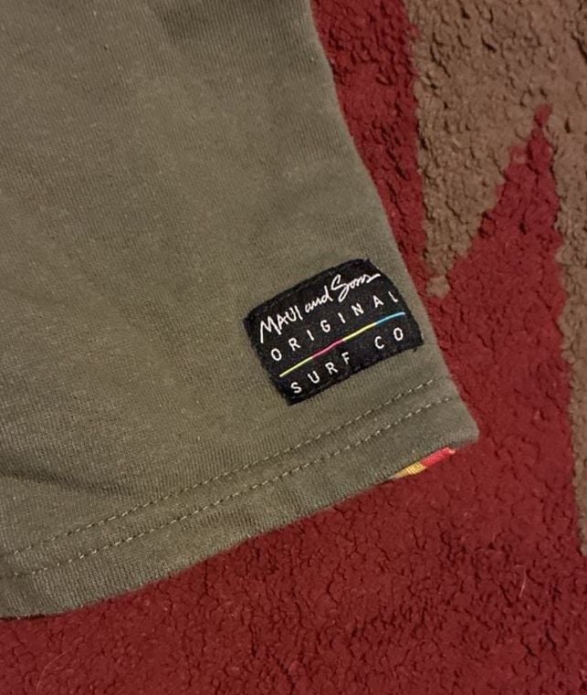 Maui and Sons Sweat Shorts Size L Green Logo Surf Co 4