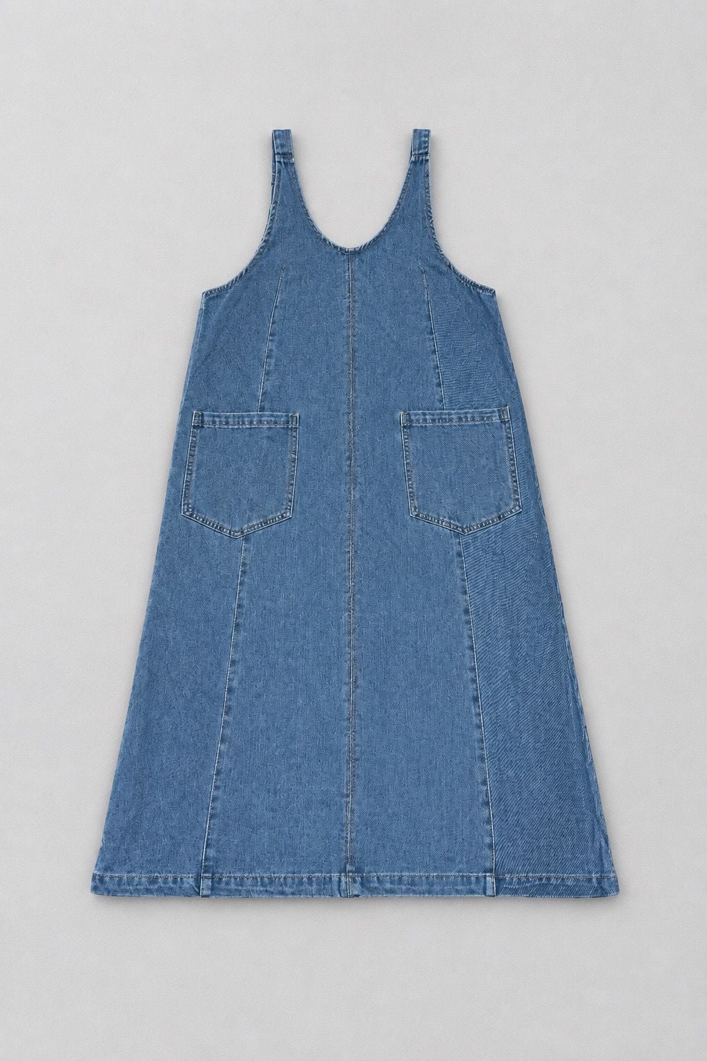 Denim Pinafore Dress Size M Sleeveless Pocket 2