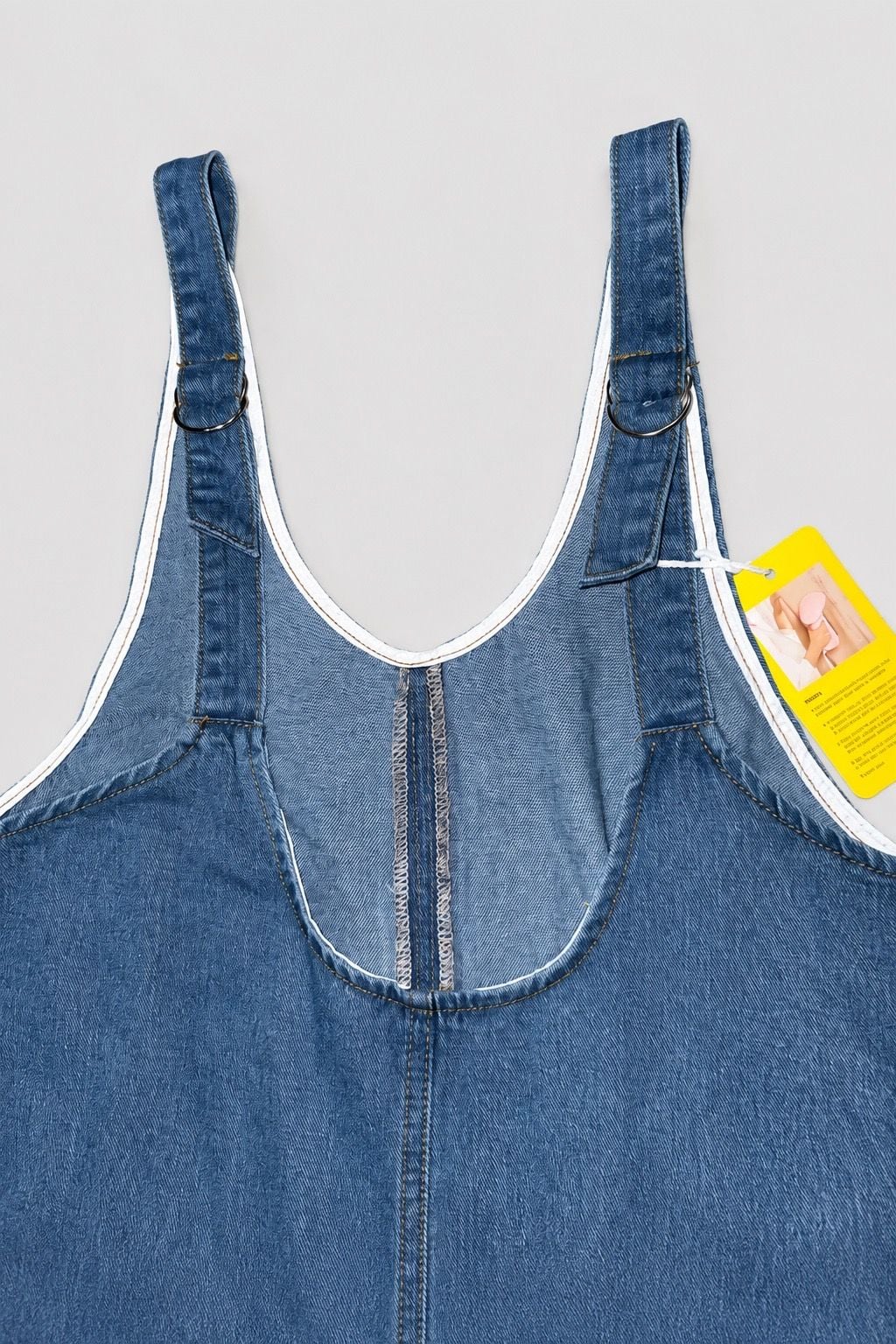 Denim Pinafore Dress Size M Sleeveless Pocket 6