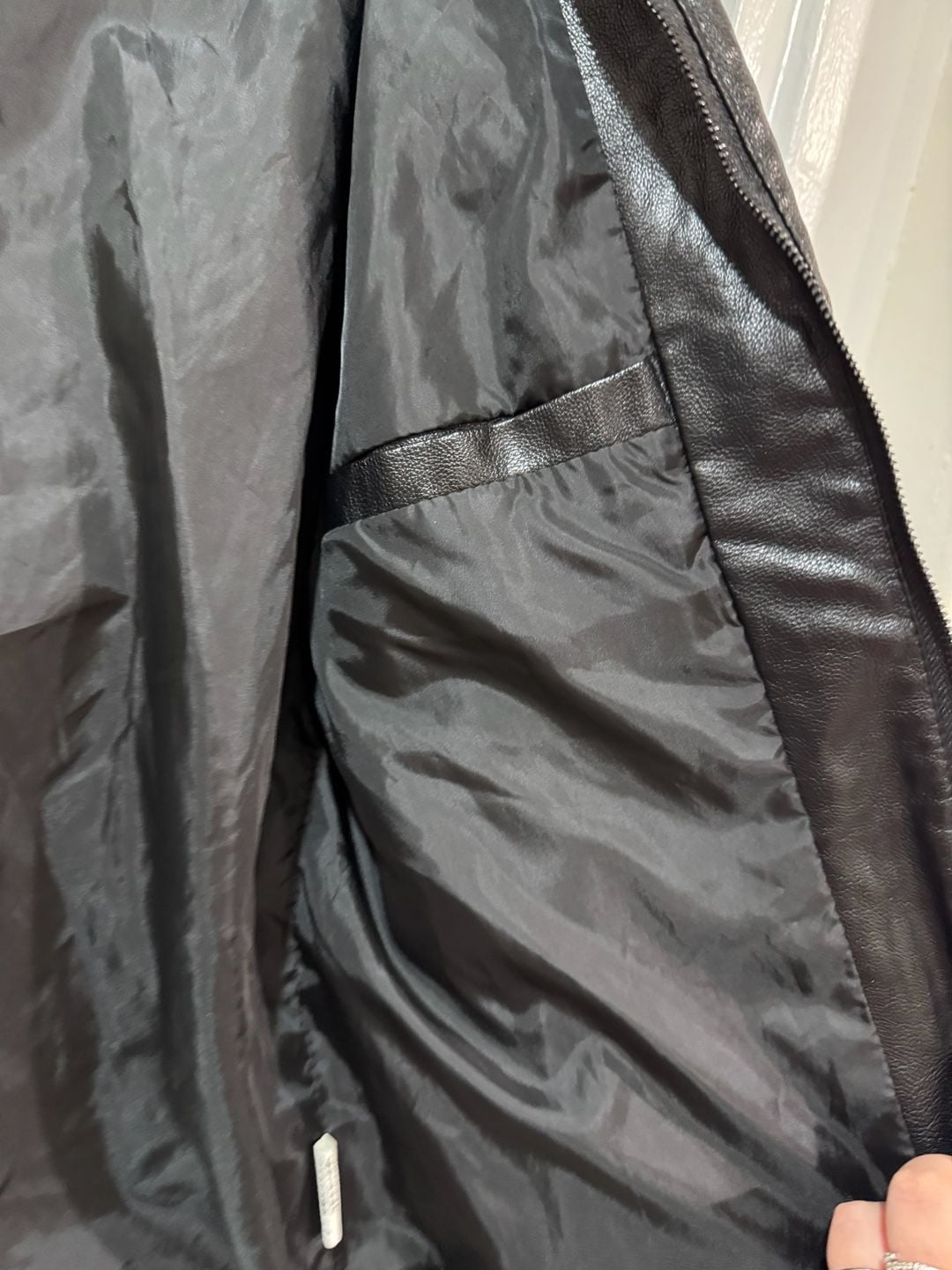 Mens Black Faux Leather Motorcycle Jacket Full Zip Quilted Moto 7