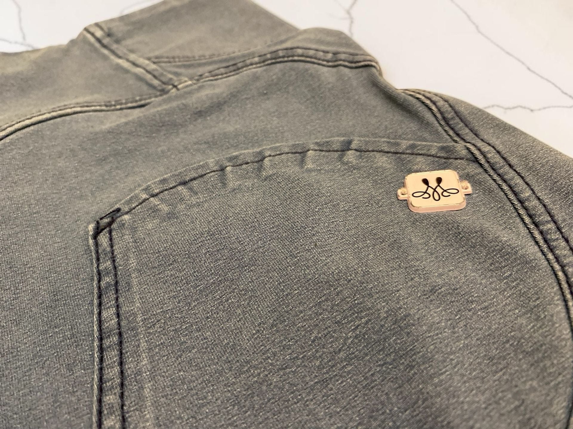 JAG Jeans High Rise Pull On Stretch Pants Size L Gray Charcoal 5