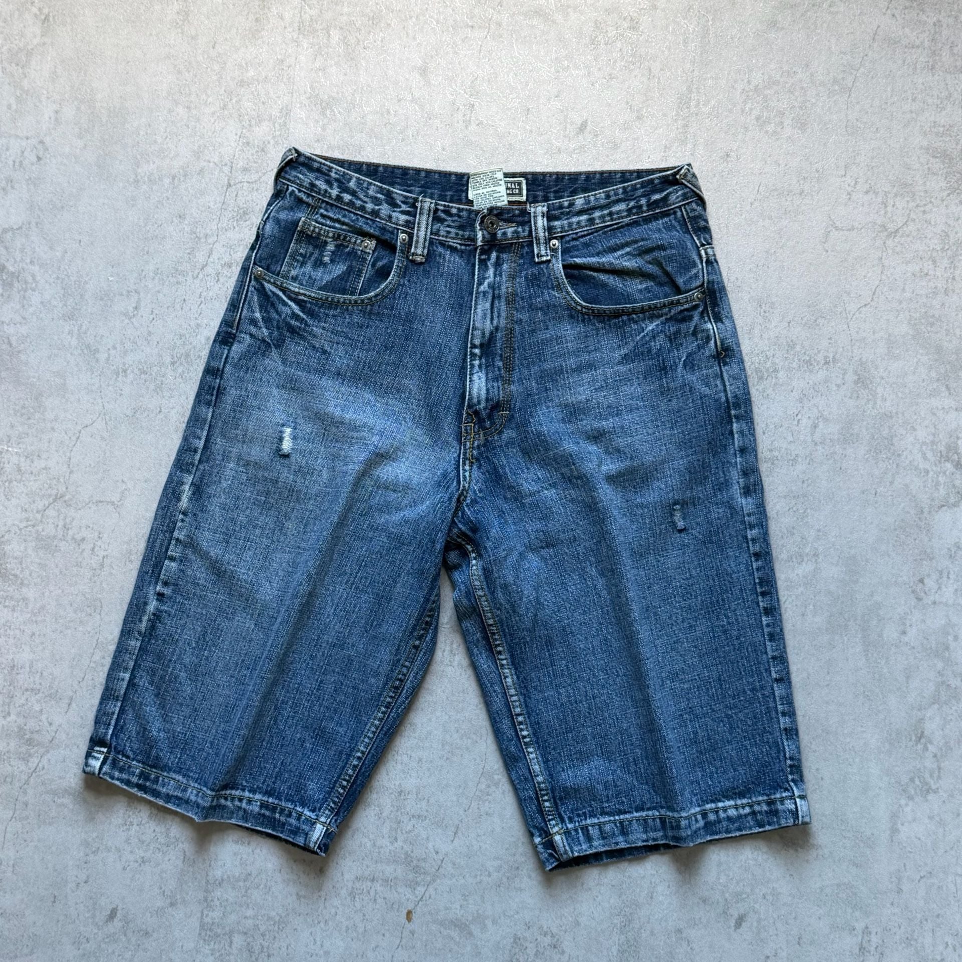 Vintage Denim Jean Shorts Distressed Embroidered Pockets 3