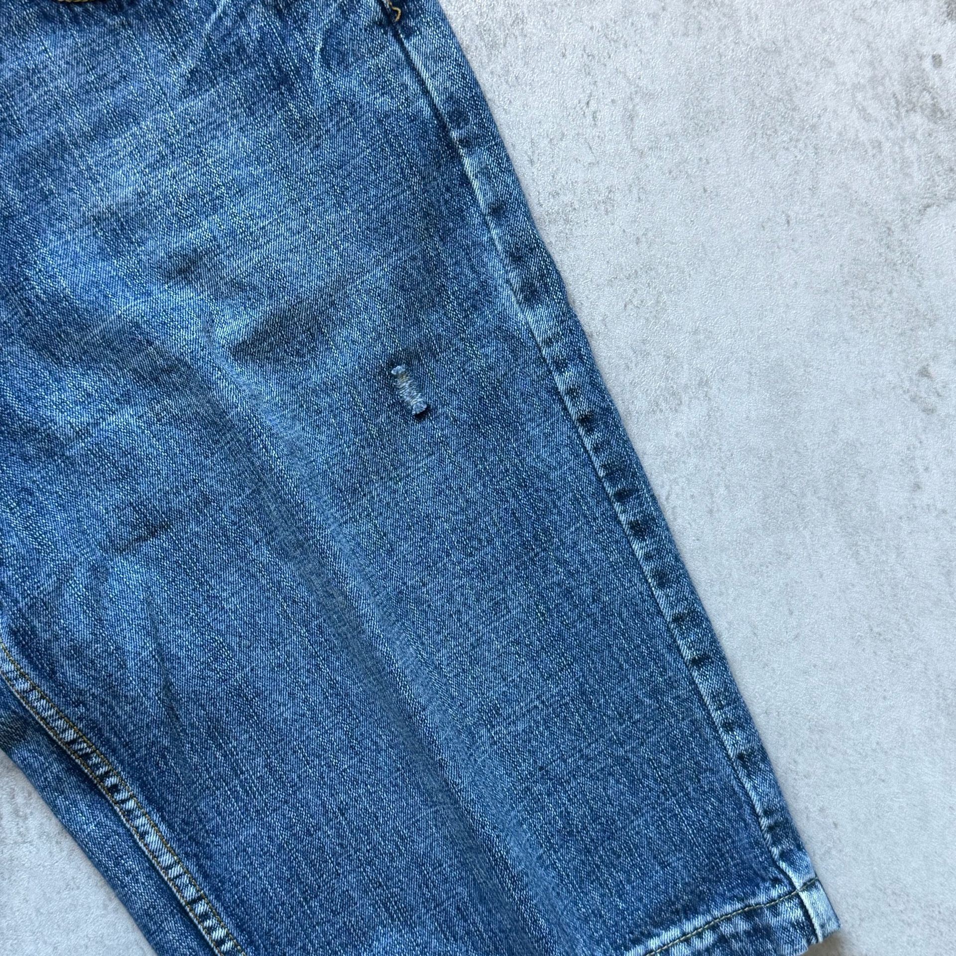 Vintage Denim Jean Shorts Distressed Embroidered Pockets 5