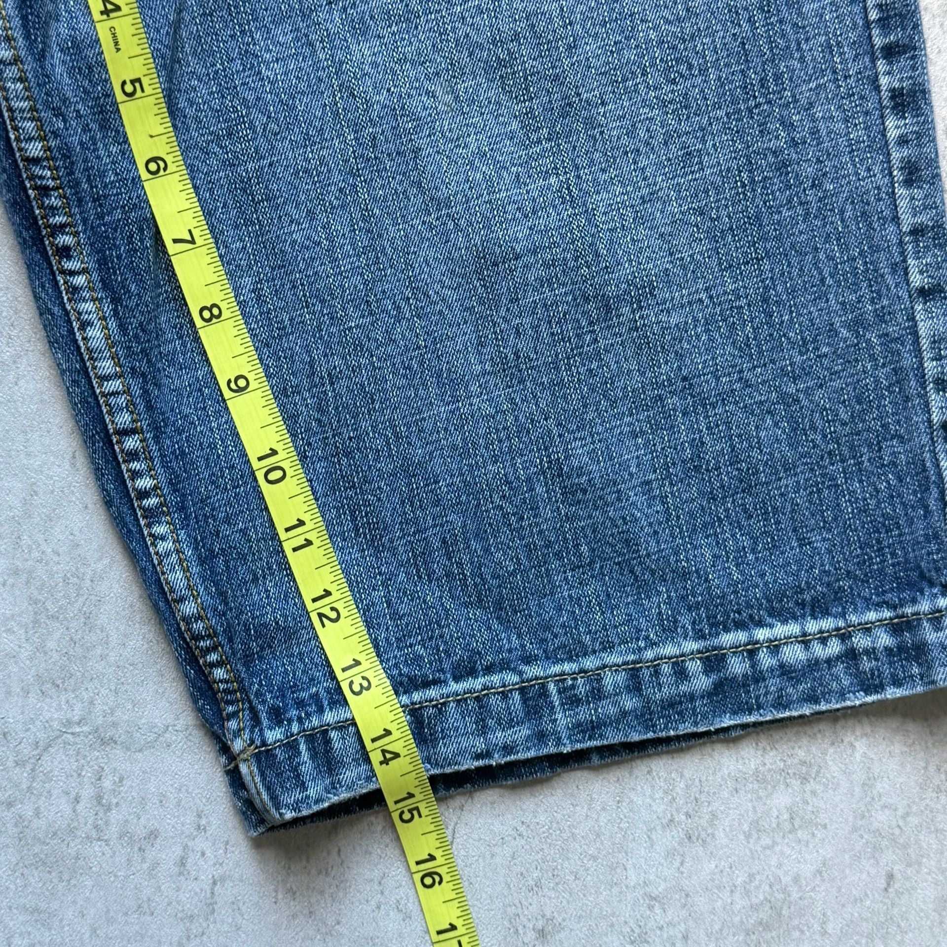 Vintage Denim Jean Shorts Distressed Embroidered Pockets 9
