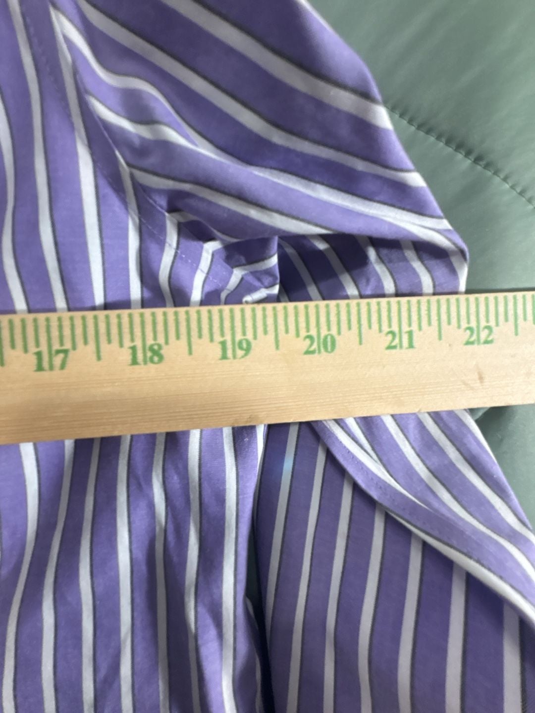 Talbots Button Down Shirt Size 12P Purple White Striped Wrinkle Resistant 6