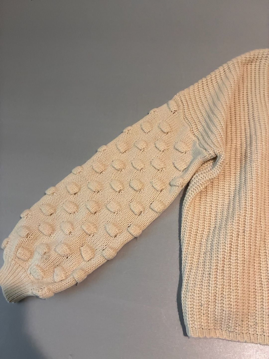 &merci Sweater Size L Cream Popcorn Pom Pom Knit Sleeve Crewneck 4