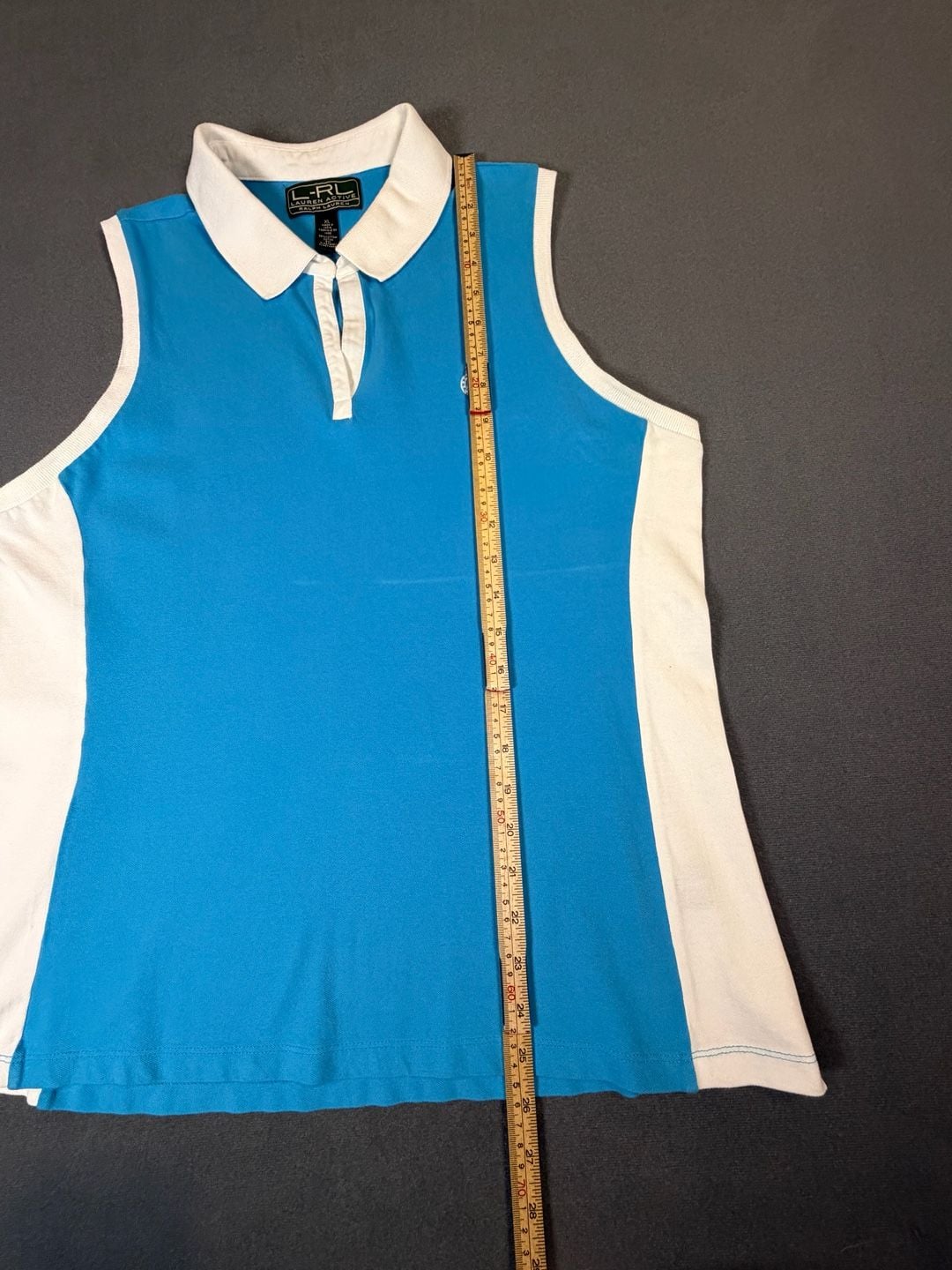 Lauren Active Ralph Lauren Sleeveless Polo Size XL Blue White 7