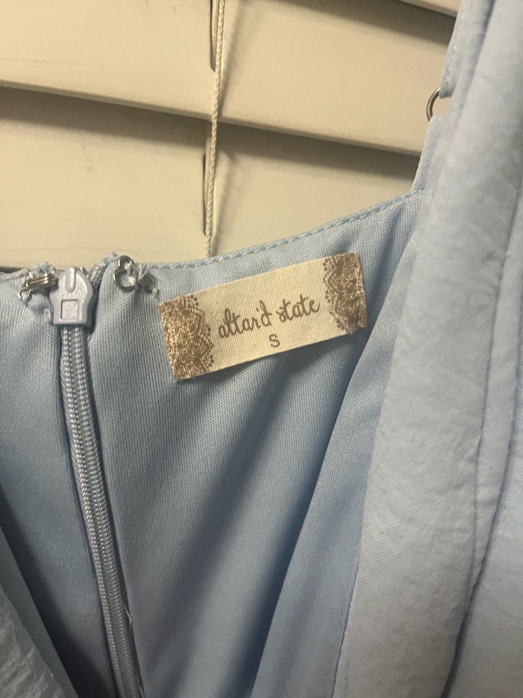 Altar'd State Light Blue Wrap Ruffle Dress Size S 3