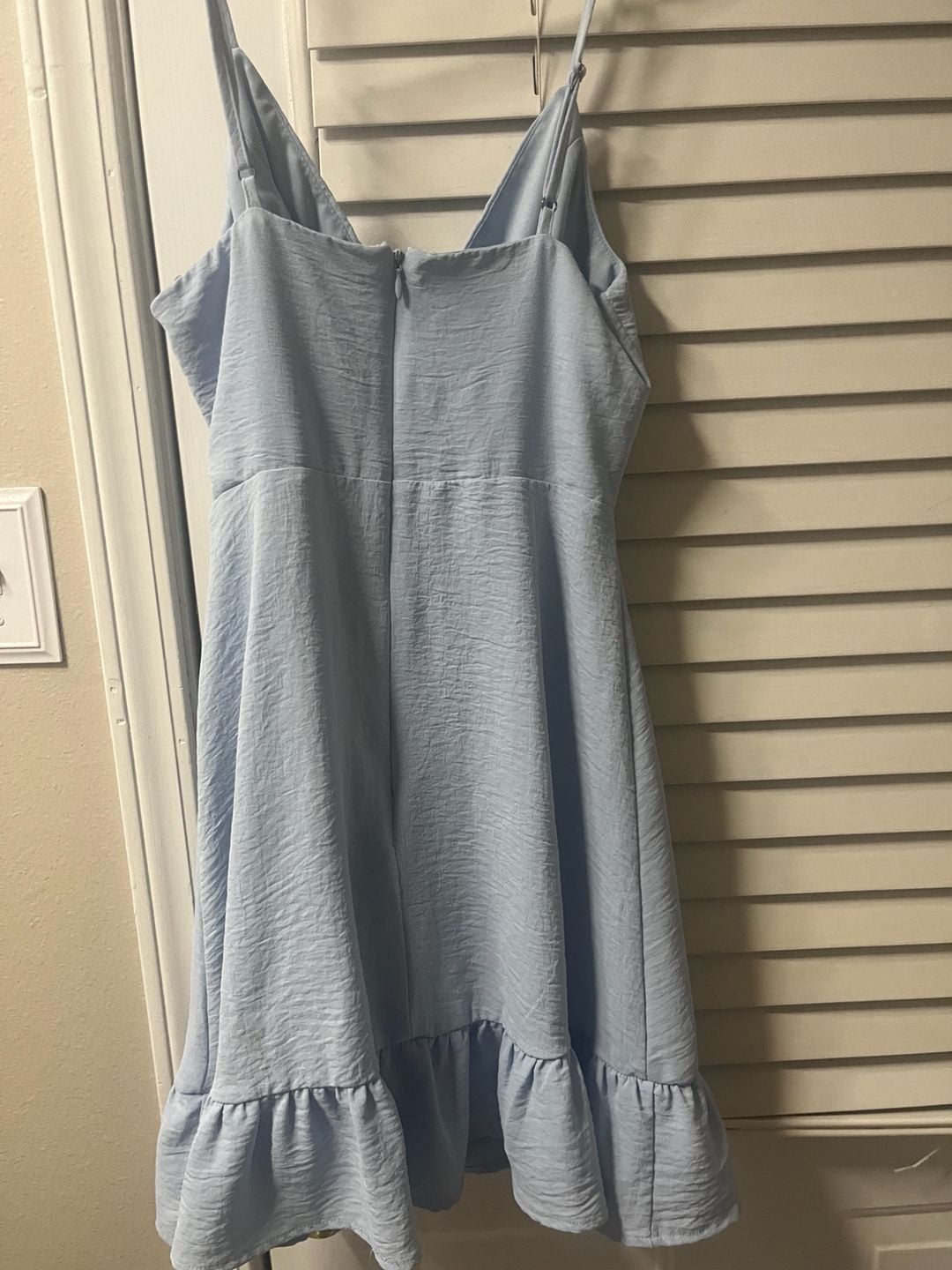 Altar'd State Light Blue Wrap Ruffle Dress Size S 4