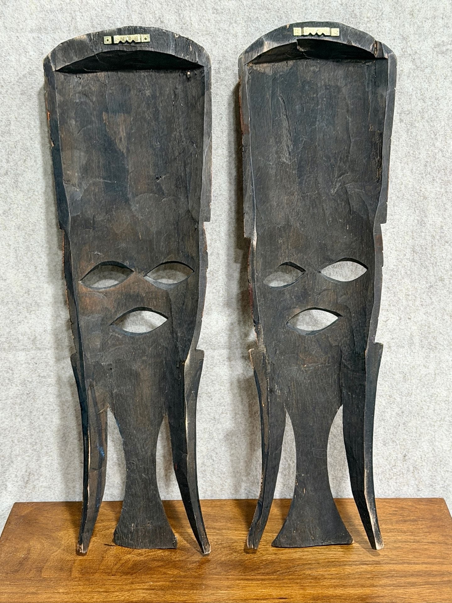 Handmade African Wooden Tribal Mask Wall Art Decor Pair 2