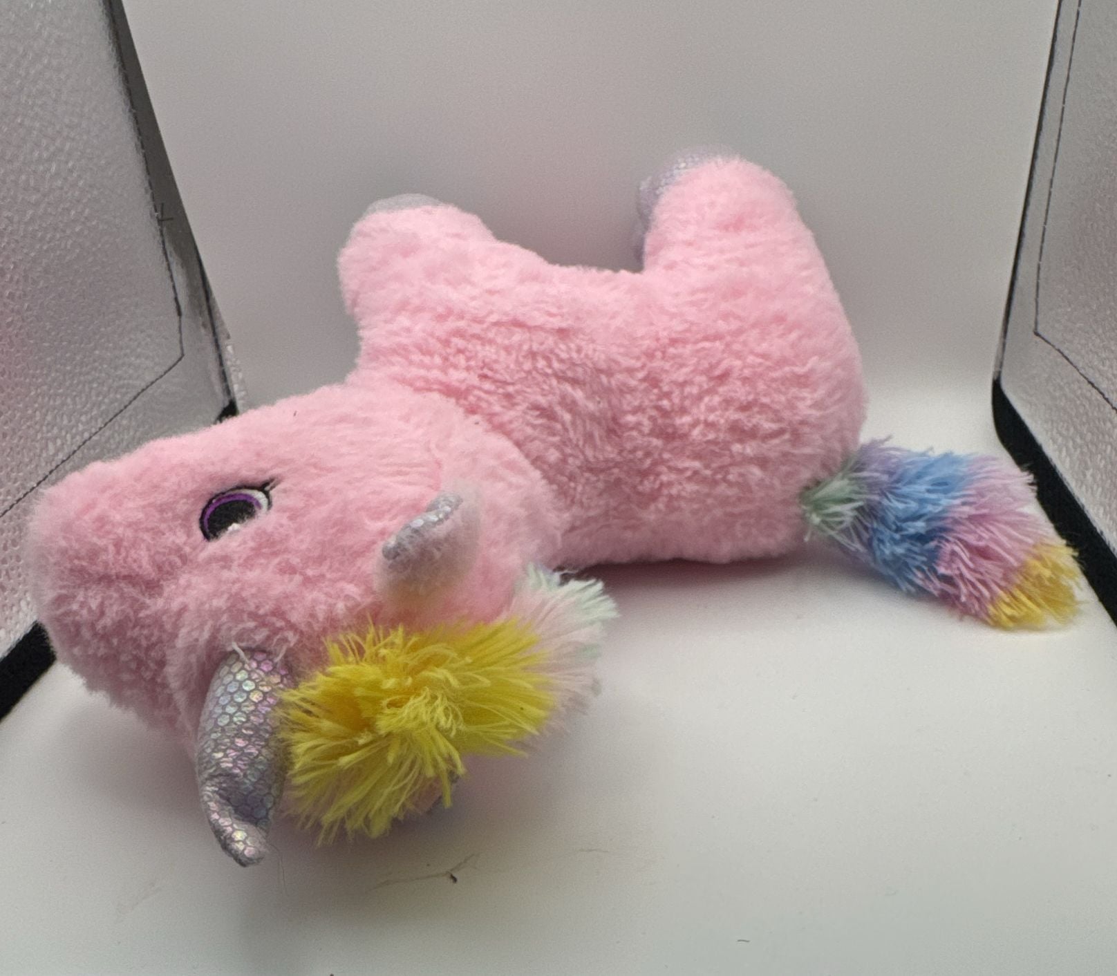 Greenbrier International Pink Unicorn Plush Rainbow Mane 5