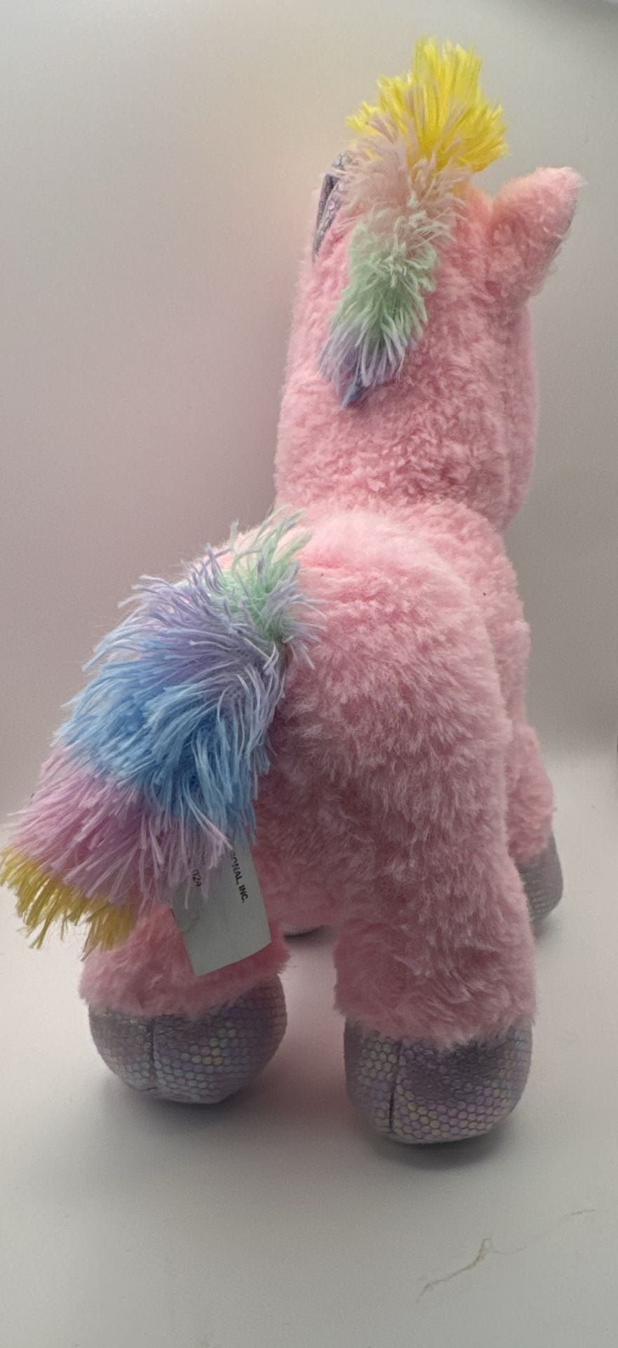 Greenbrier International Pink Unicorn Plush Rainbow Mane 3