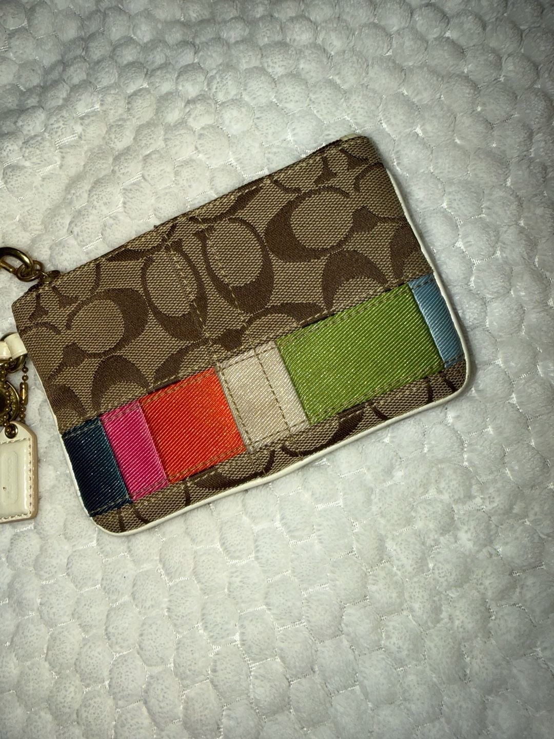 Coach Legacy Stripe Multicolor Canvas Wristlet 2