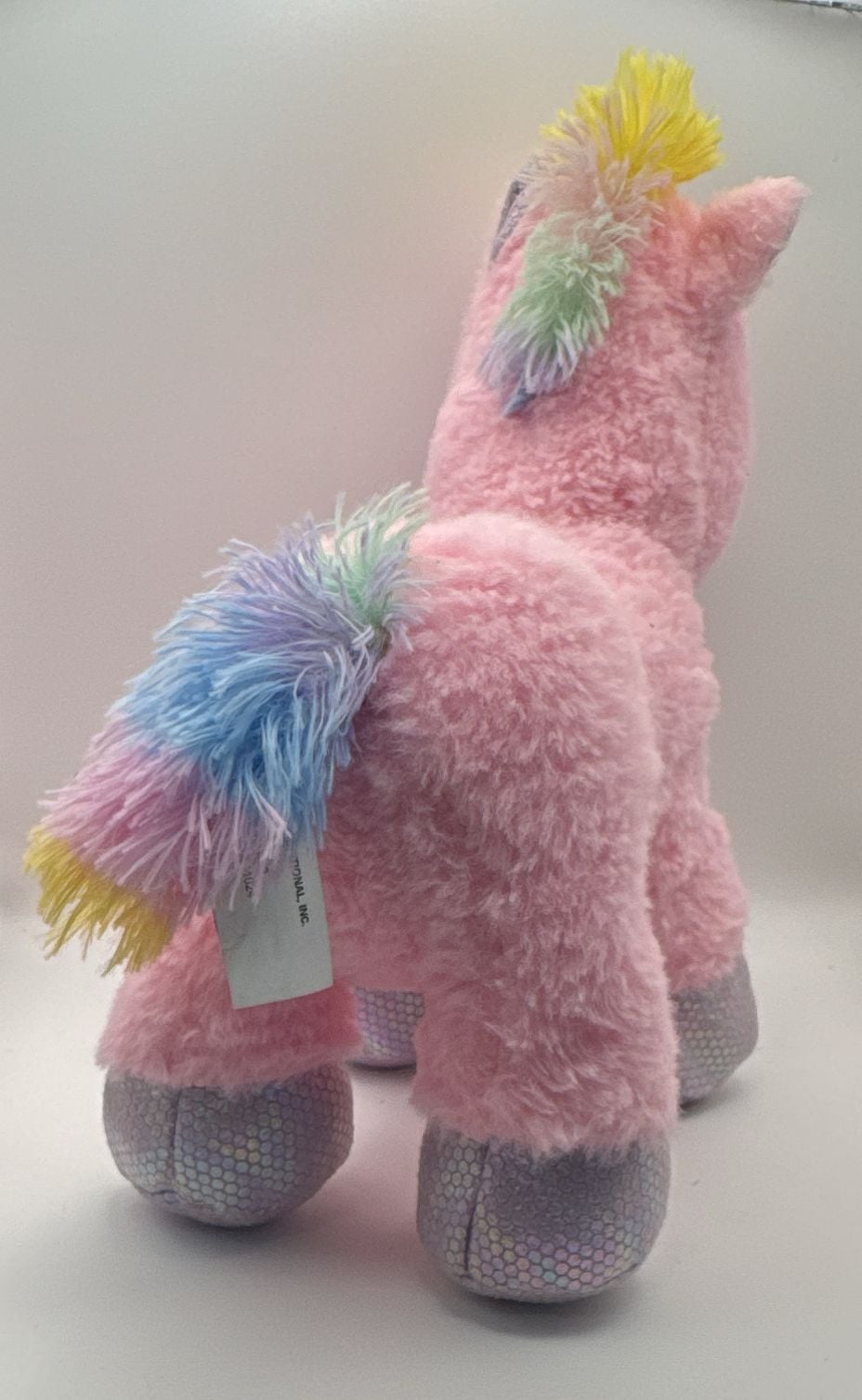 Greenbrier International Pink Unicorn Plush Rainbow Mane 2