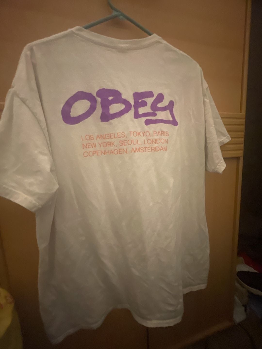 Obey Graffity T-Shirt Size XL White Worldwide Locations 5