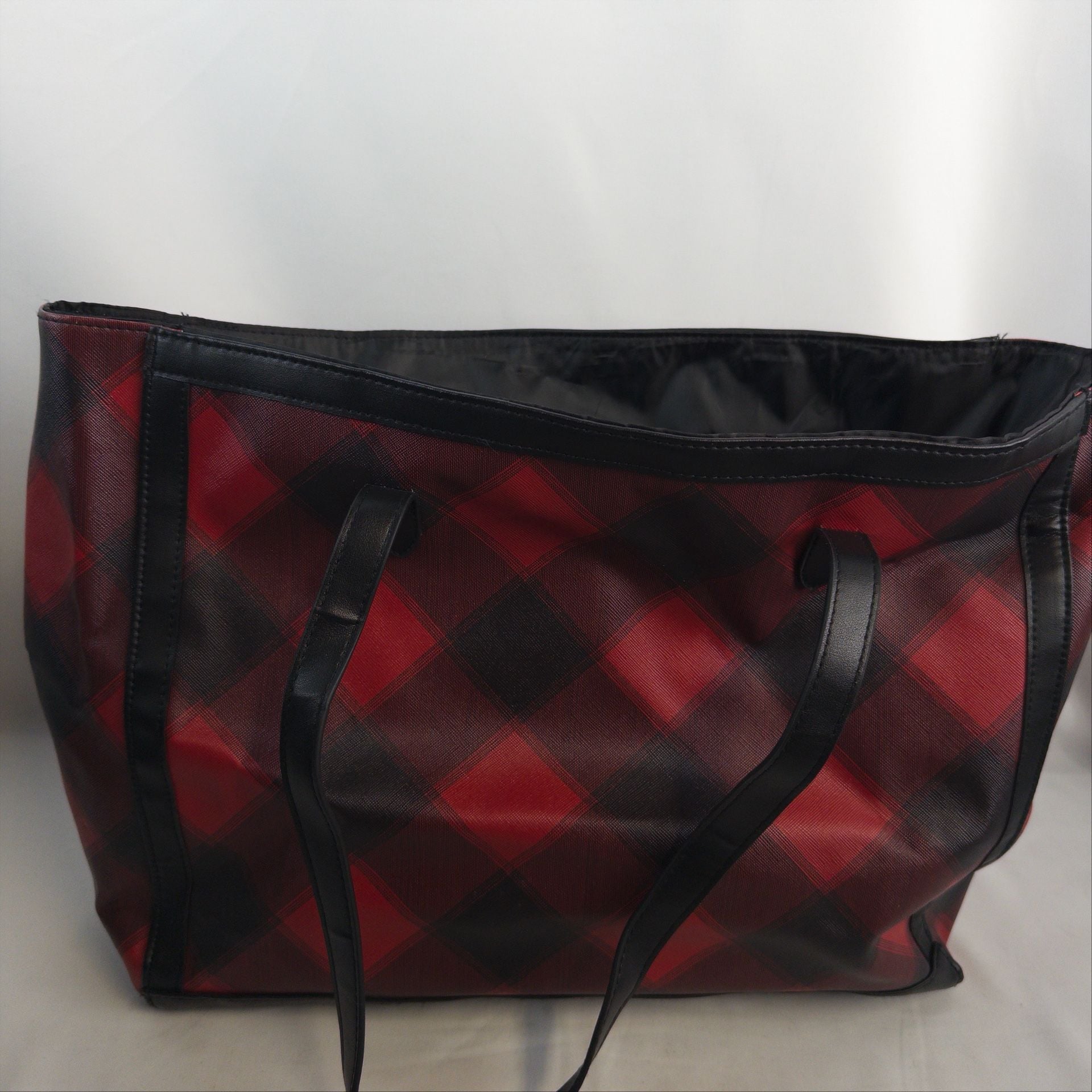 Victoria's Secret Buffalo Plaid Weekender Tote Bag Red Black 7
