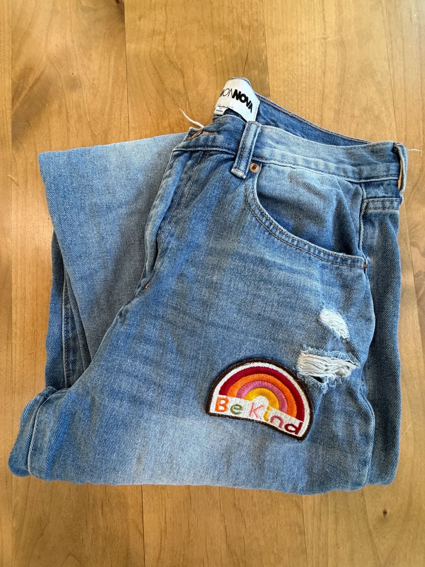 Fashion Nova Distressed Patch Jeans Size 9 13