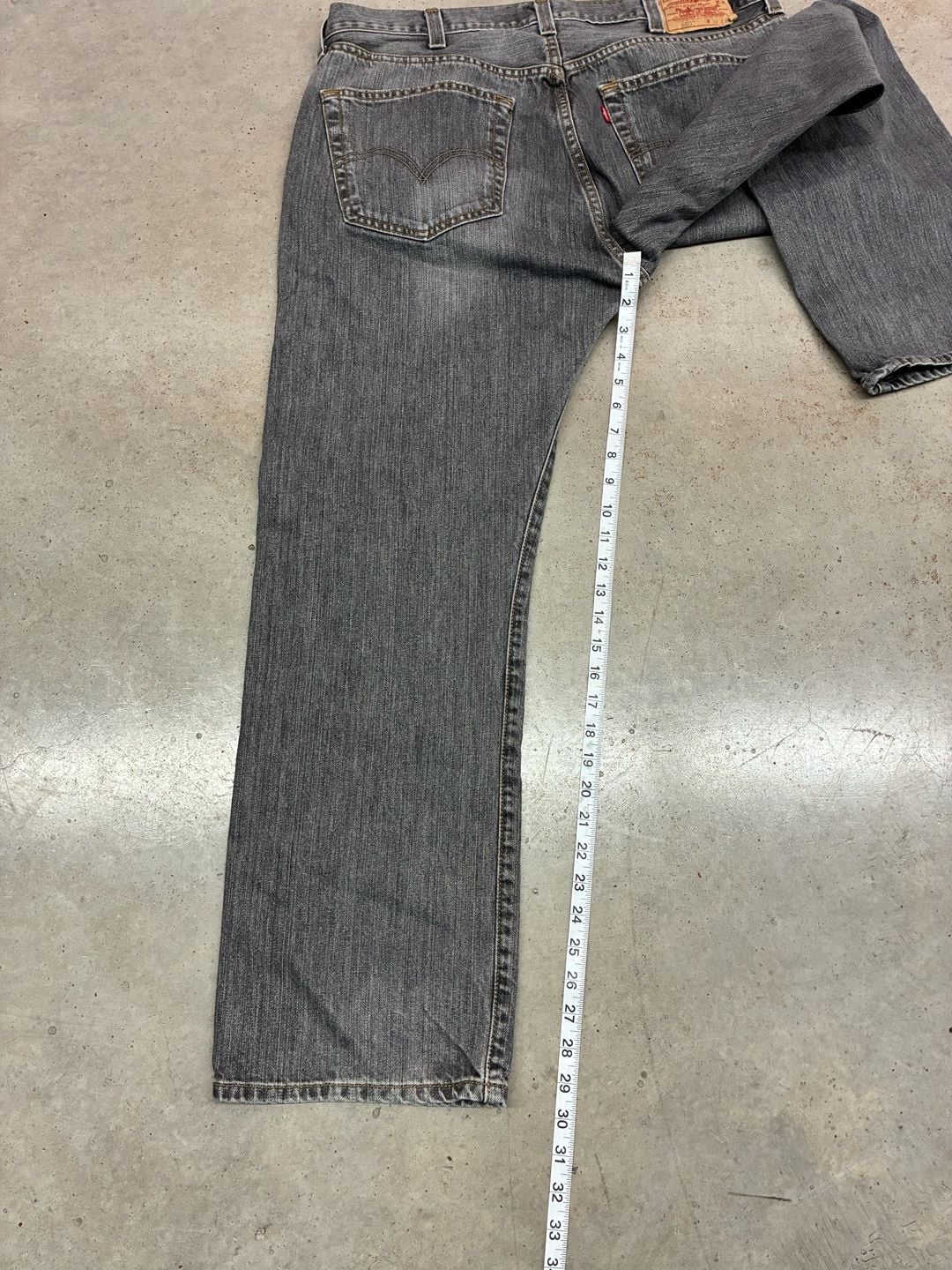 Levi's 501 Straight Leg Jeans Size 38x30 Gray Button Fly Denim Pants 7