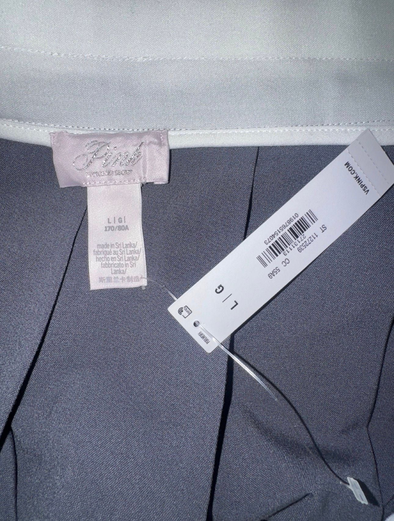 Victoria's Secret Pink On-The-Go Pleated Skirt Size L Grey 3